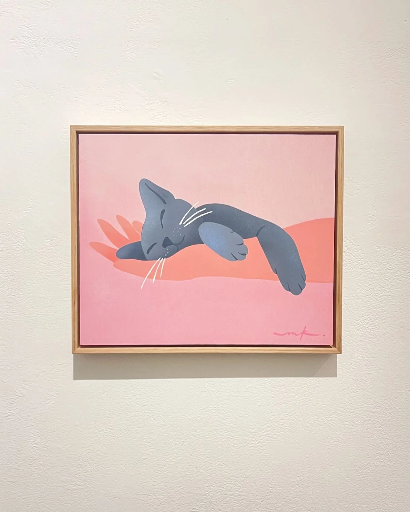 Had the most lovely time at the opening of Nine Lives last Friday night at @a13offtheker . This exhibition was curated by the wonderful @catparkerart and was a celebration of cutie batootie catty watties. I loved creating this gentle piece for the sh