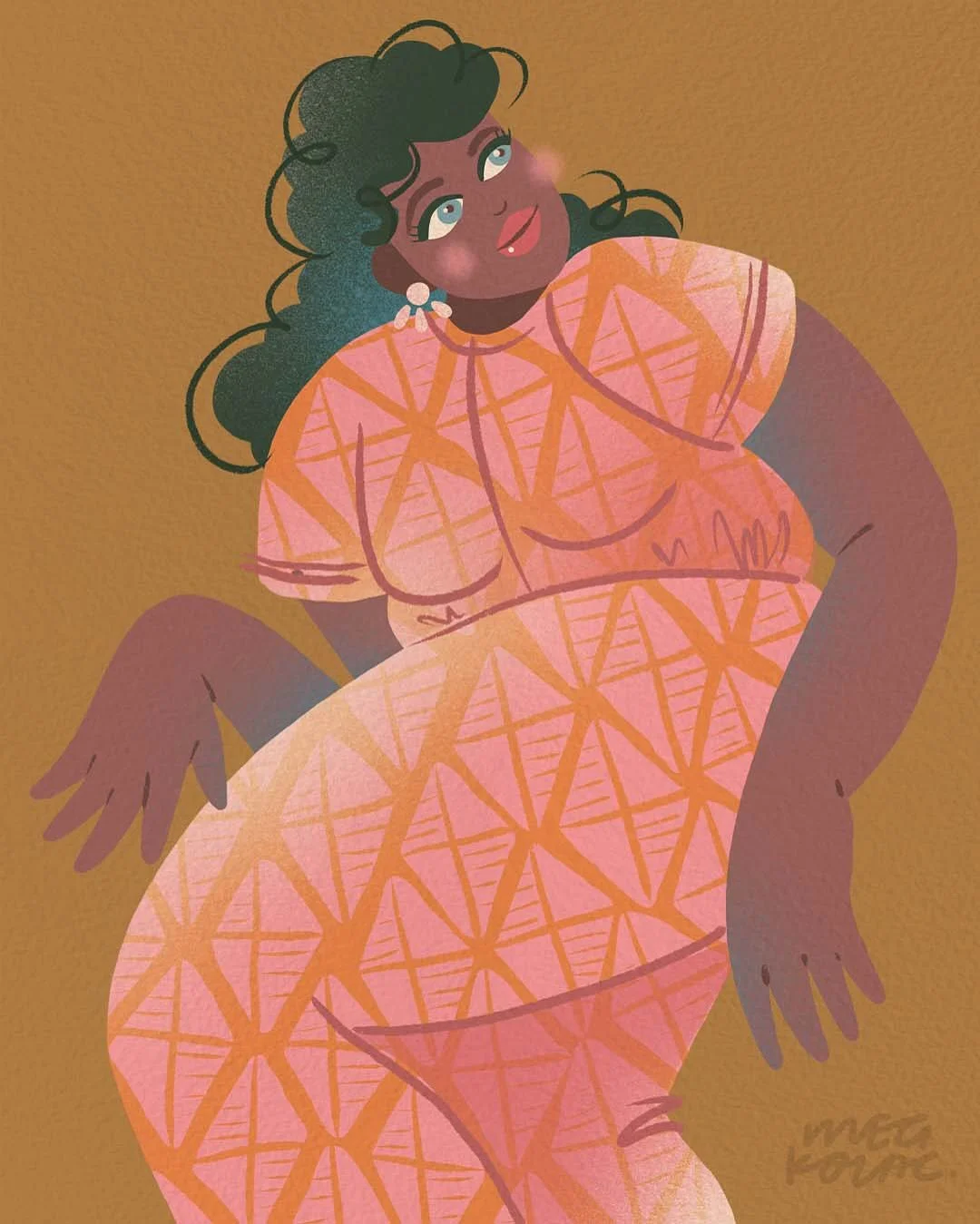 Day 1: Kite
I am taking part in @peachtober again this year as I think I&rsquo;m starting to feel that dreaded burnout and a  little creative block. I&rsquo;ll be illustrating some babes in themed outfits along with a little textile to match. That&rs