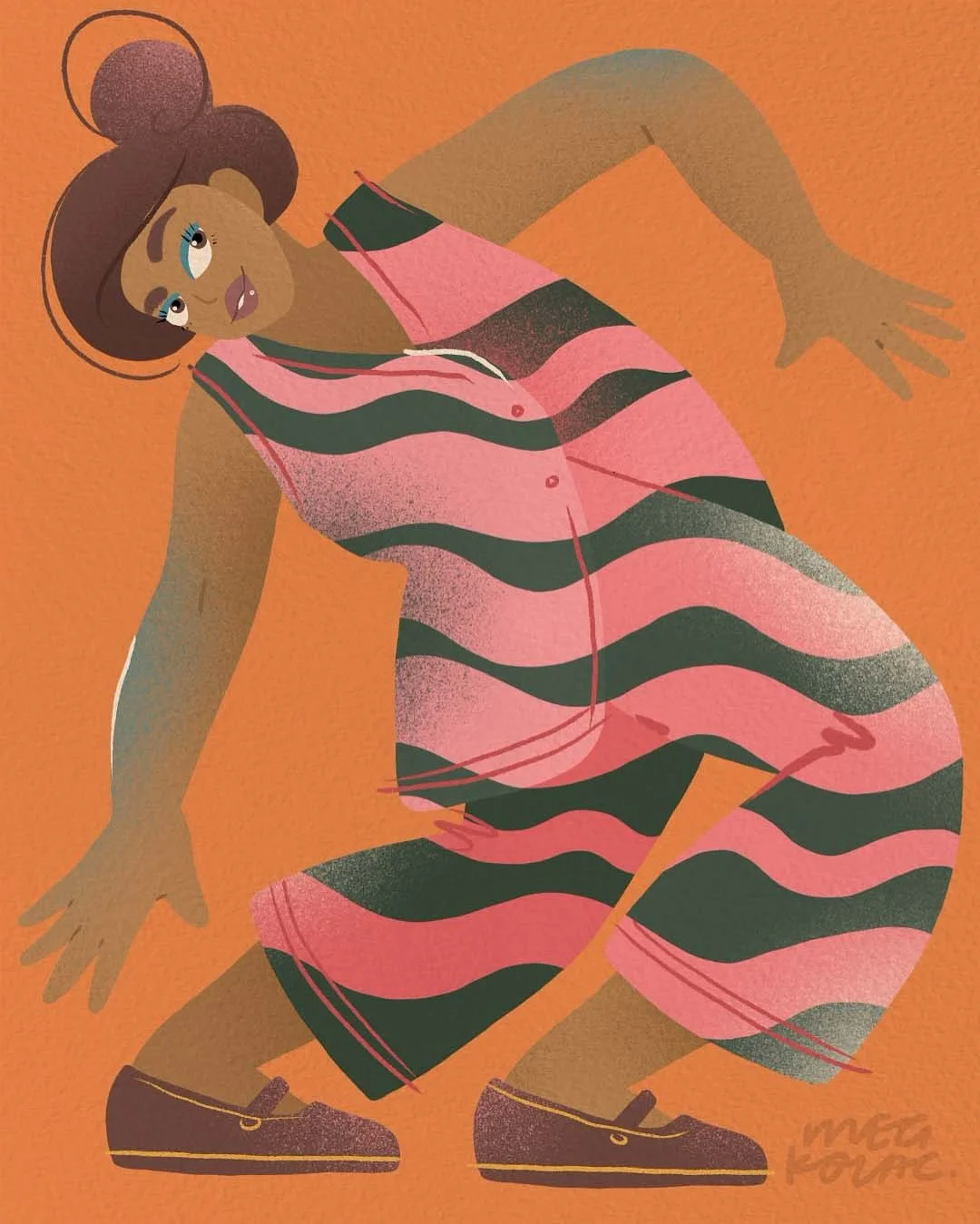 Day 3: Slug
I am taking part in @peachtober again this year as I think I&rsquo;m starting to feel that dreaded burnout and a  little creative block. I&rsquo;ll be illustrating some babes in themed outfits along with a little textile to match. That&rs