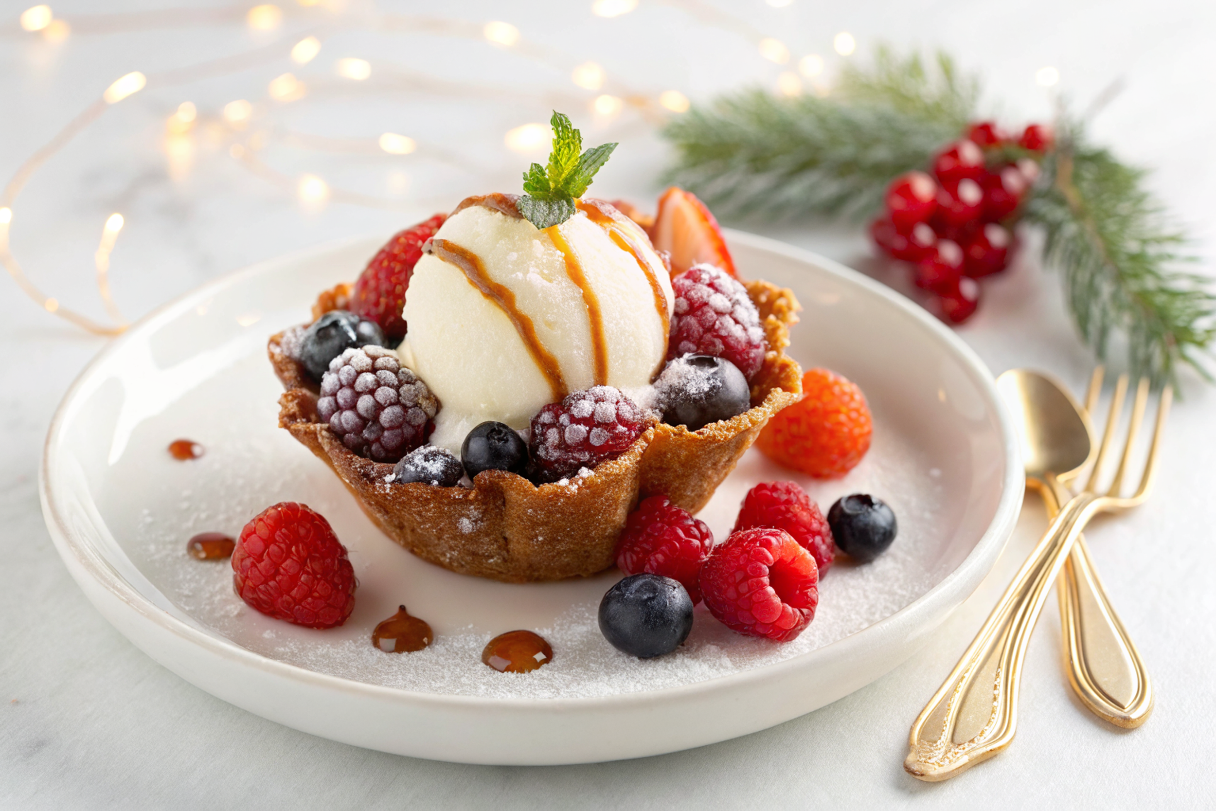 Christmas Brandy Snap Basket