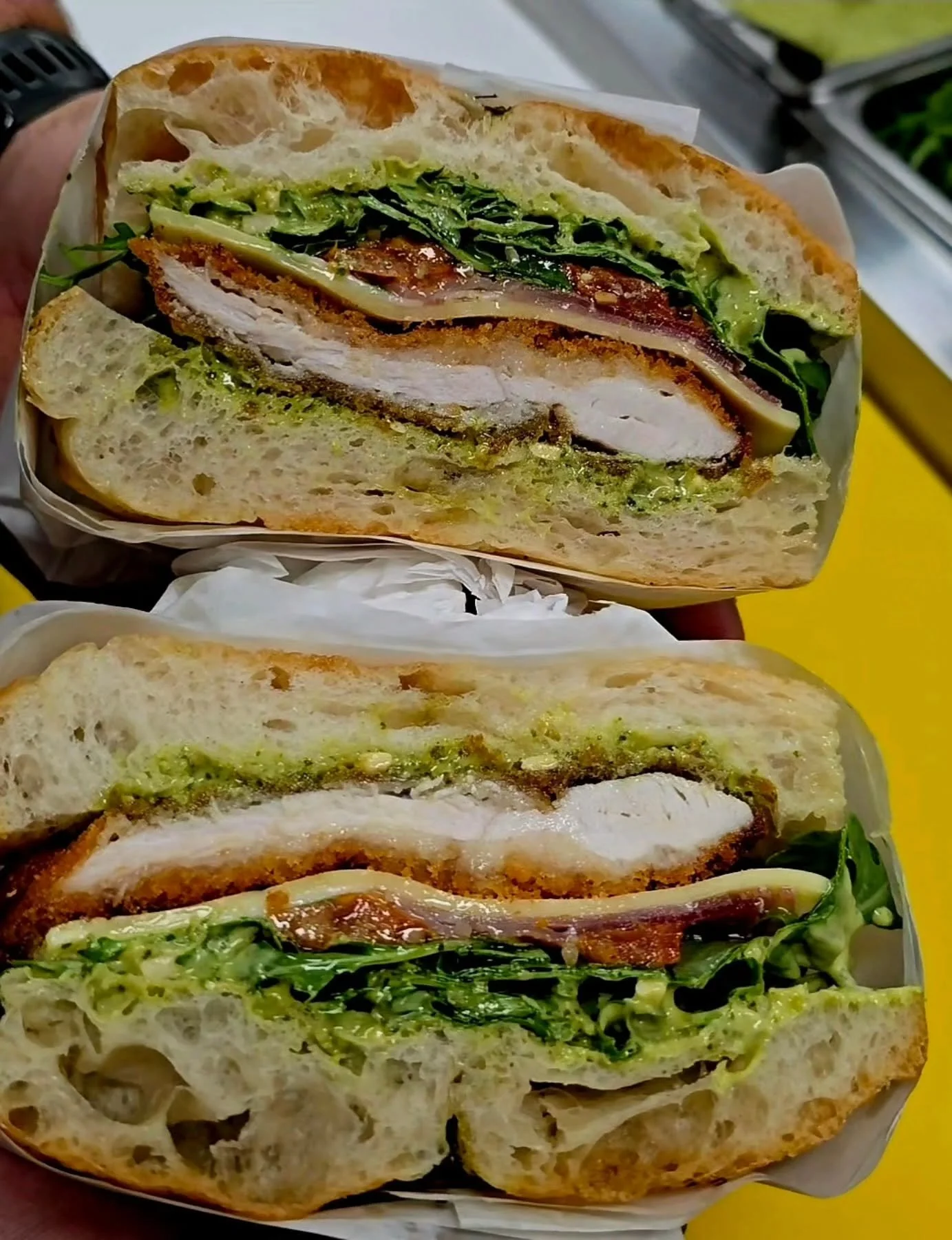 Our favourite Chicken Schnitzel Foccacia is back for lunch today!
Available from 9am till sold out! 
🤤🤤🤤

#fedbyjed #lunchtoday #haveyouevertriedthisone