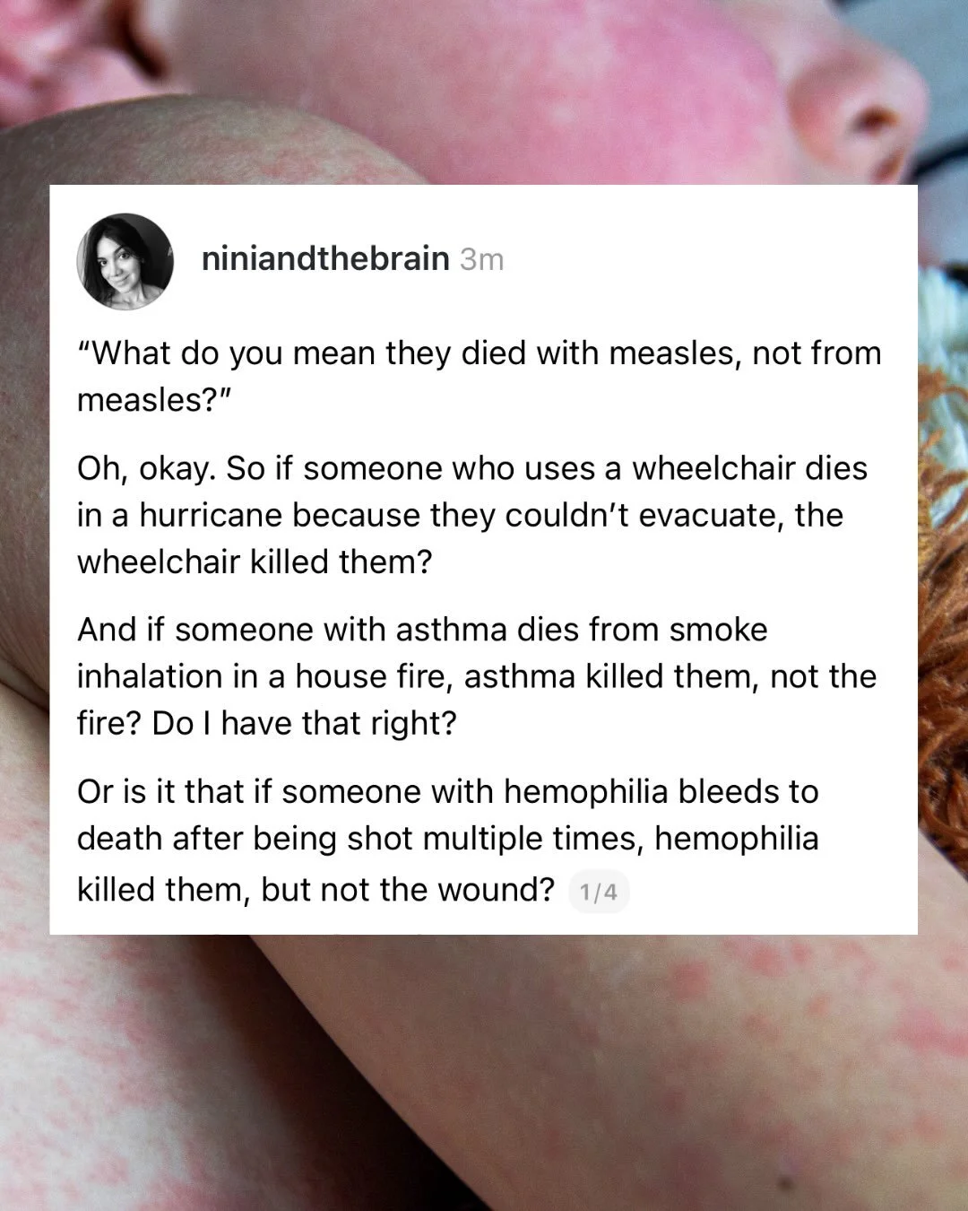These are the same people that will say: &ldquo;Well&hellip; what was she wearing?&rdquo;

note: this is satire. I am purposely conflating causal attribution (causes) with contributing risk in other examples to show how absurd it sounds.