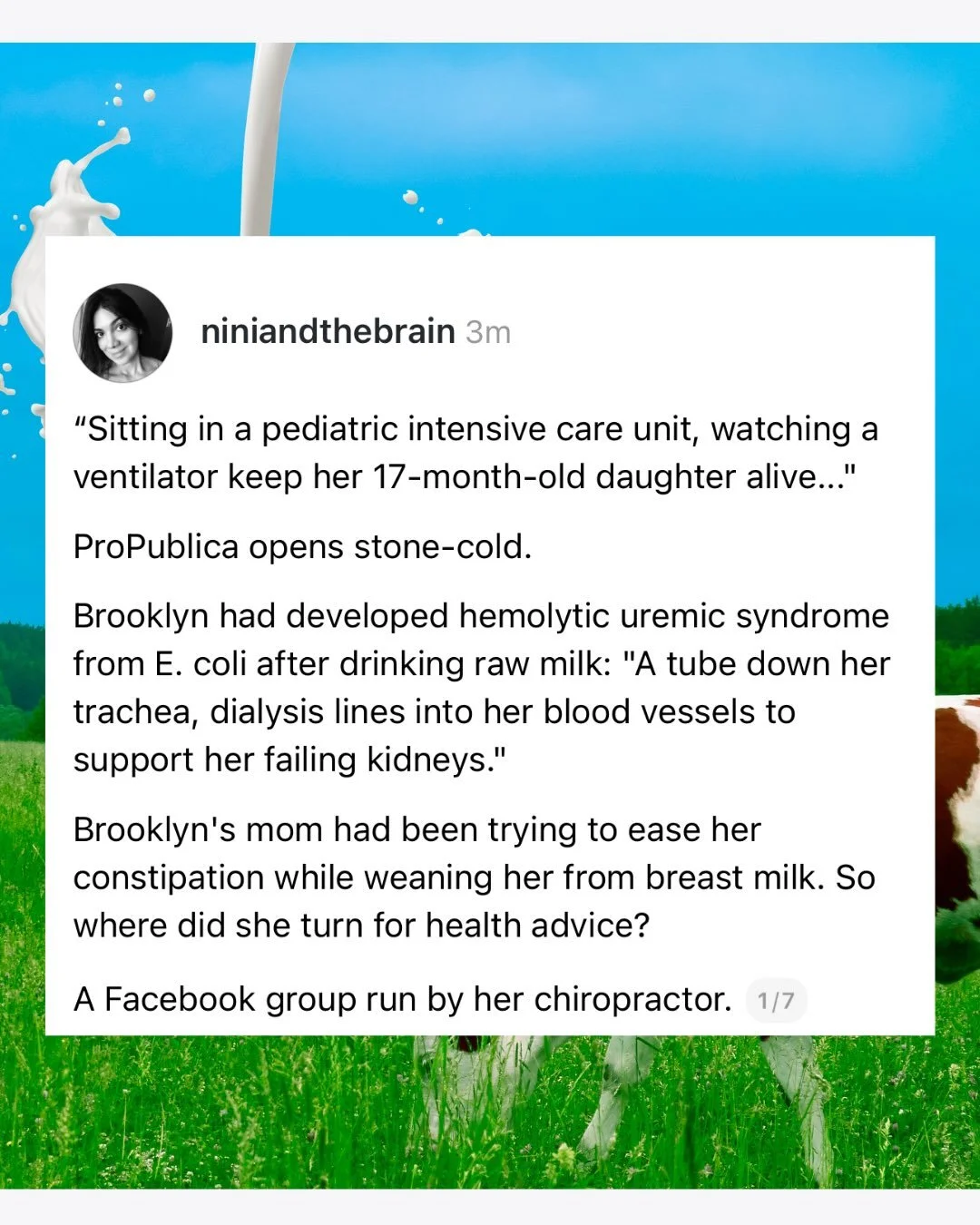 Read more: 
https://www.propublica.org/article/california-raw-milk-regulation-emily-marris-moonlight-ridge-farm