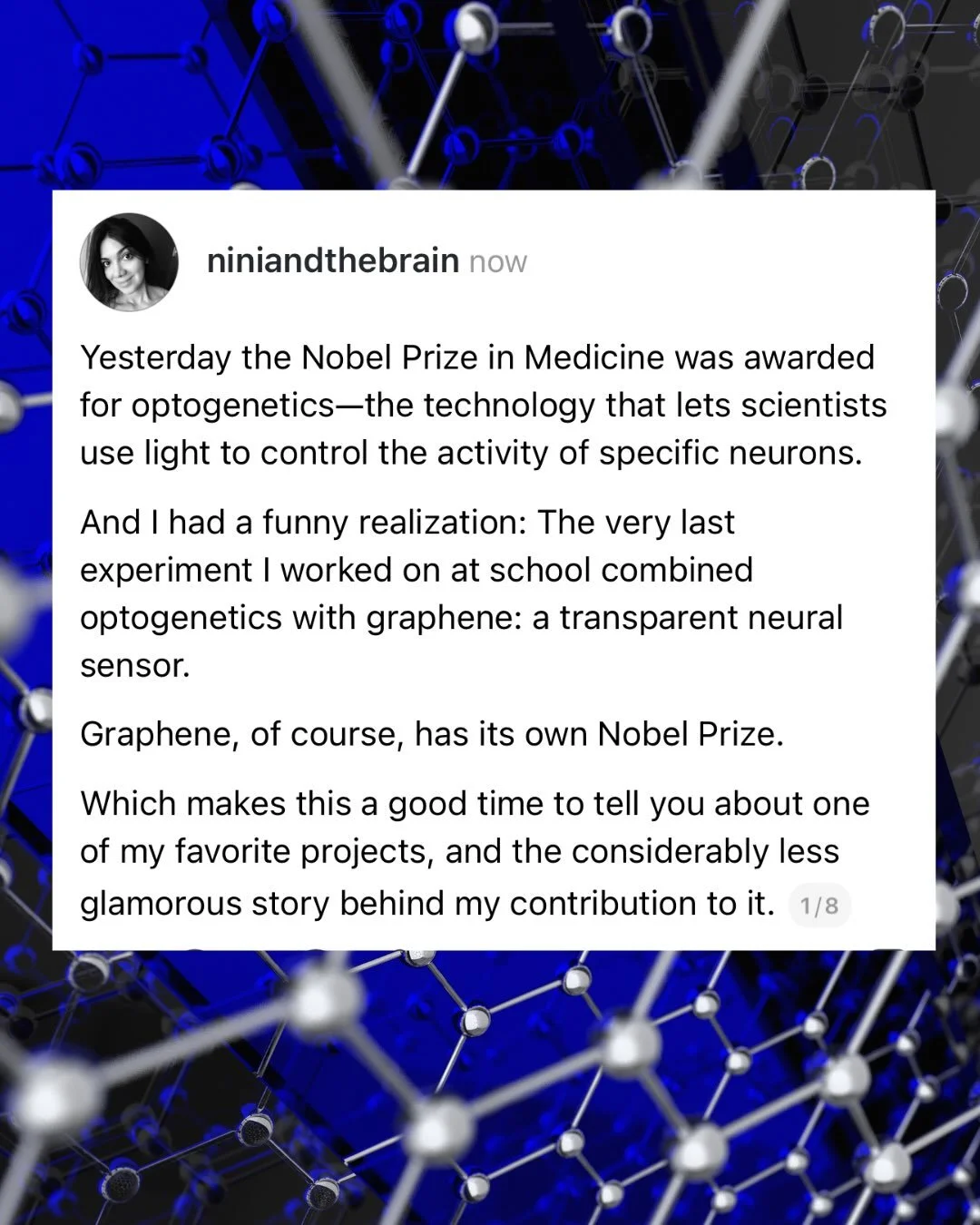 A story about grief, graphene, optogenetics and plain luck. Science, like life, is messy.