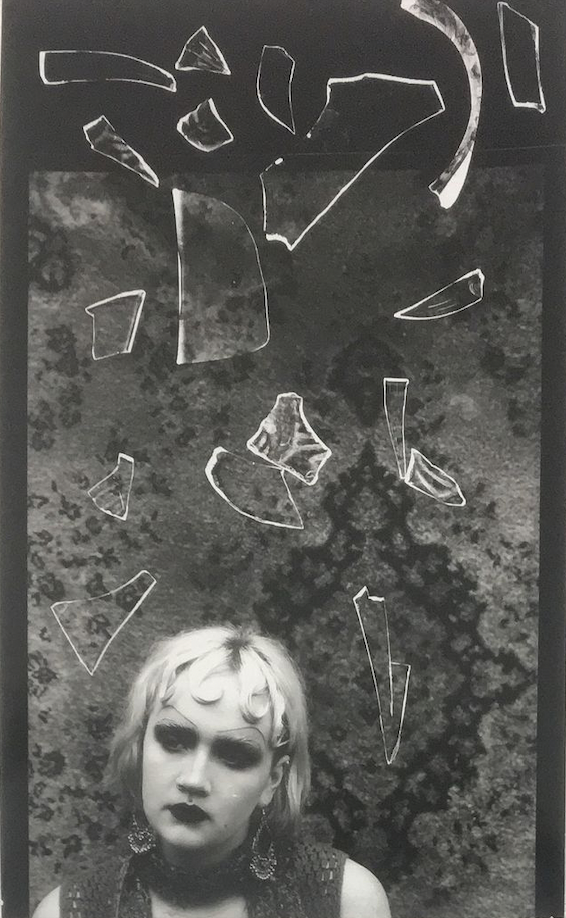 dreamscape, 2019, gelatin silver photogram, glass, red string