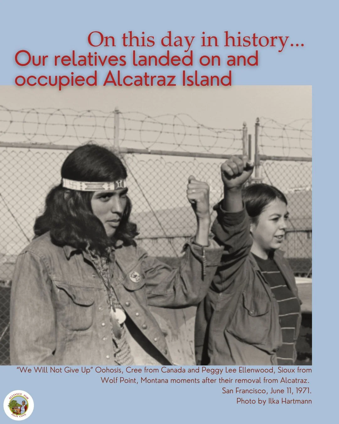 On this day in 1969, our relatives, Indians of All Tribes, landed on Alcatraz and declared &quot;We Hold the Rock&quot;. For 19 months, they stayed to expose injustice and demand change. 🌊🪶

Before it was a prison Alcatraz was a military fort where
