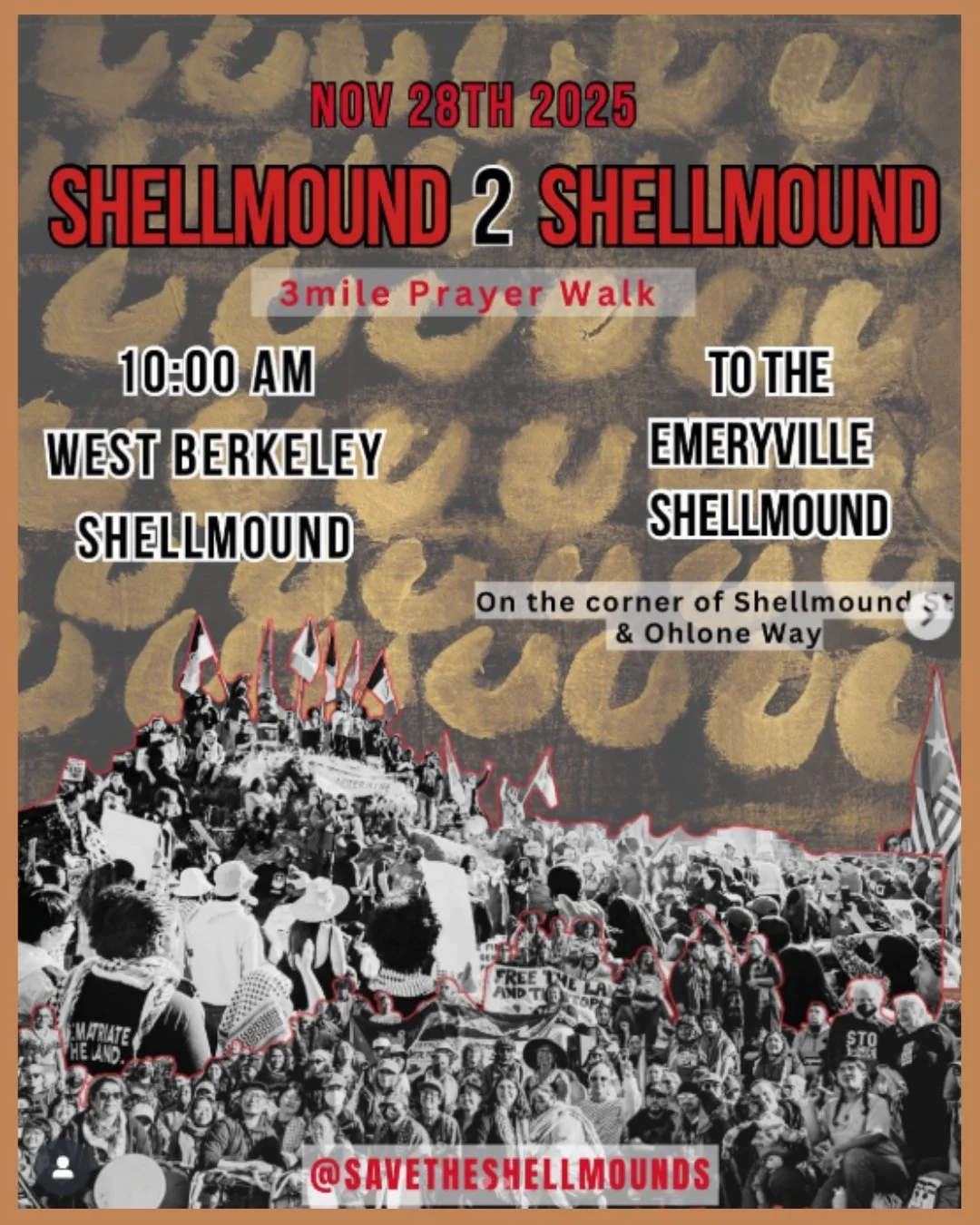 Join our relatives @sogoreatelandtrust for the annual walk from 🐚 Shellmound 2 Shellmound 🐚 
Join this year&rsquo;s Prayer Walk from the oldest village site and Shellmound, the West Berkeley Shellmound to the largest Shellmound in so called Emeryvi