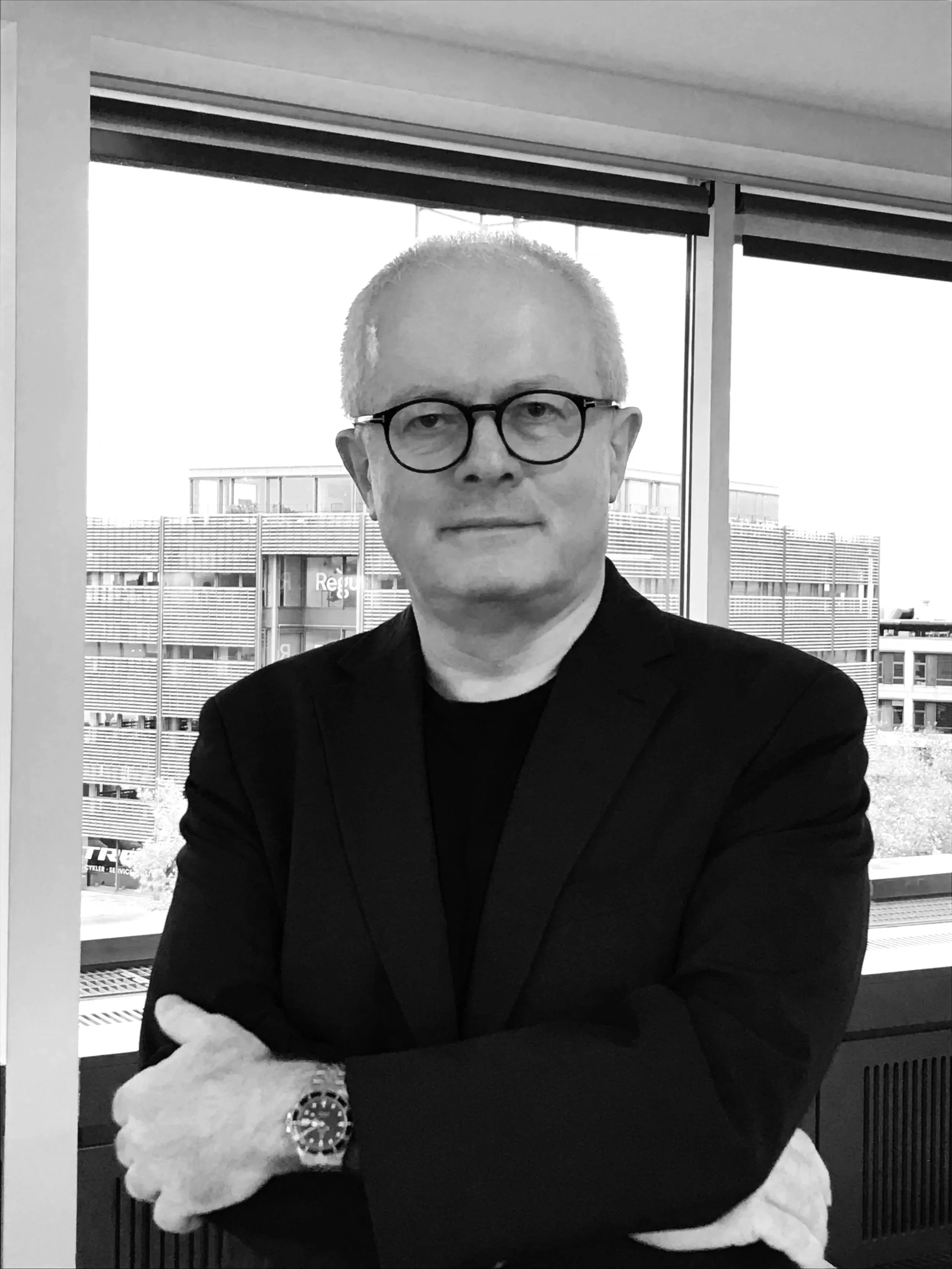 A black and white photo of a Jan Boman