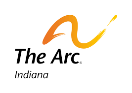The Arc of Indian logo: a swoosh starting with deep orange to yellow with the words The Arc of Indiana.