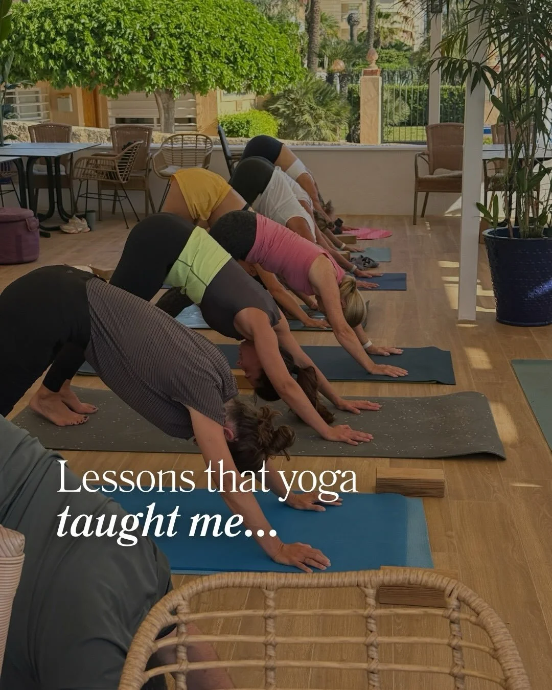 Lessons that yoga has taught me 🧘🏽&zwj;♀️

The main lessons yoga has taught me are to be compassionate, present in the moment, slow down and be grateful.

What has yoga taught you? ✨

#yoga #yogalessons #yogalifelessons #yogainstructor #yogaspain