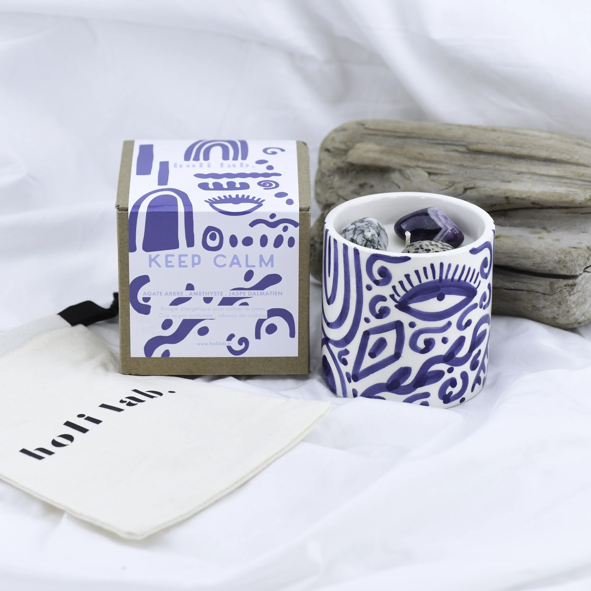 Bougie céramique énergétique  vegan parfumée - Keep Calm