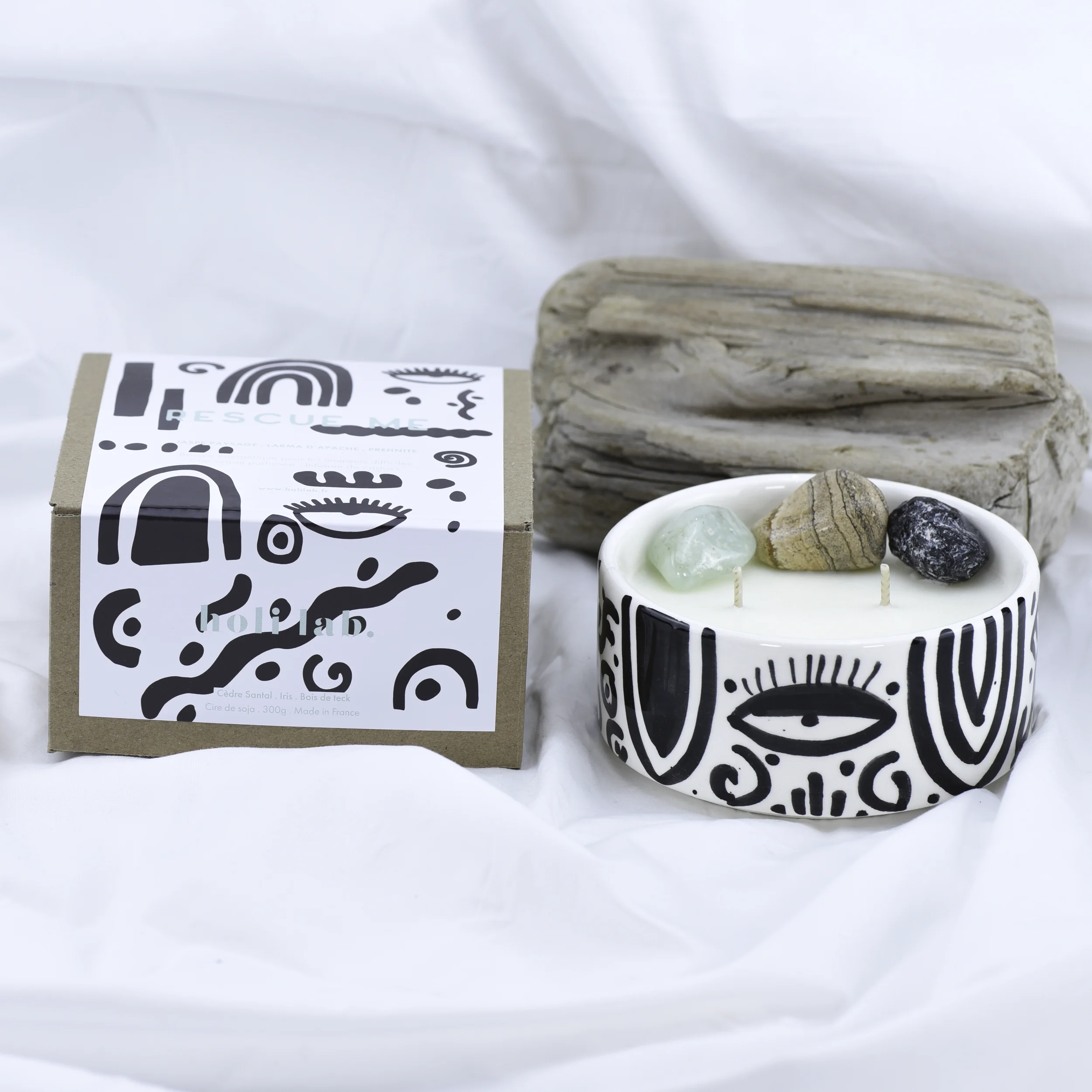 Bougie céramique énergétique Large vegan parfumée - Rescue Me