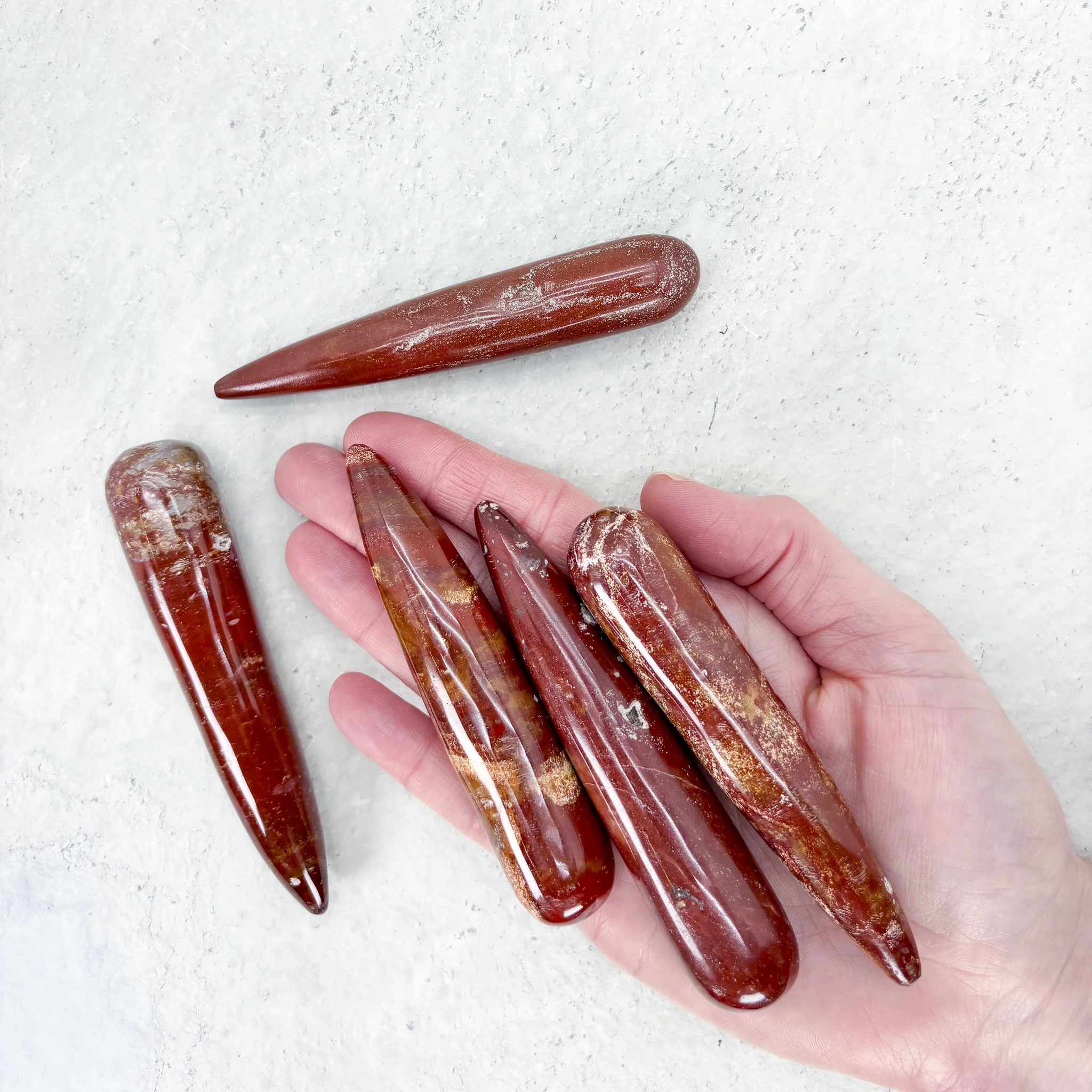 Baton de massage Jaspe rouge