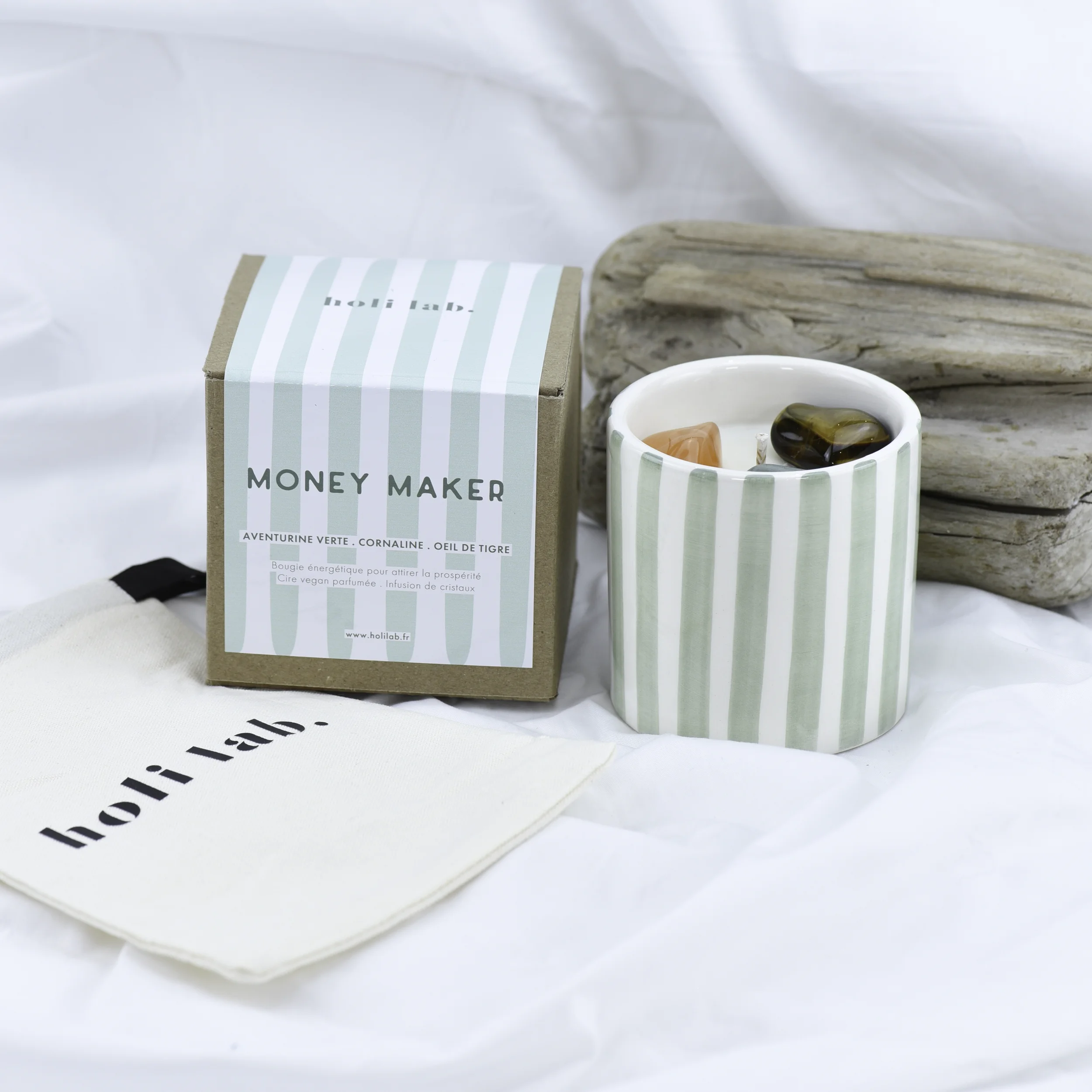 Bougie céramique énergétique  vegan parfumée - Money maker