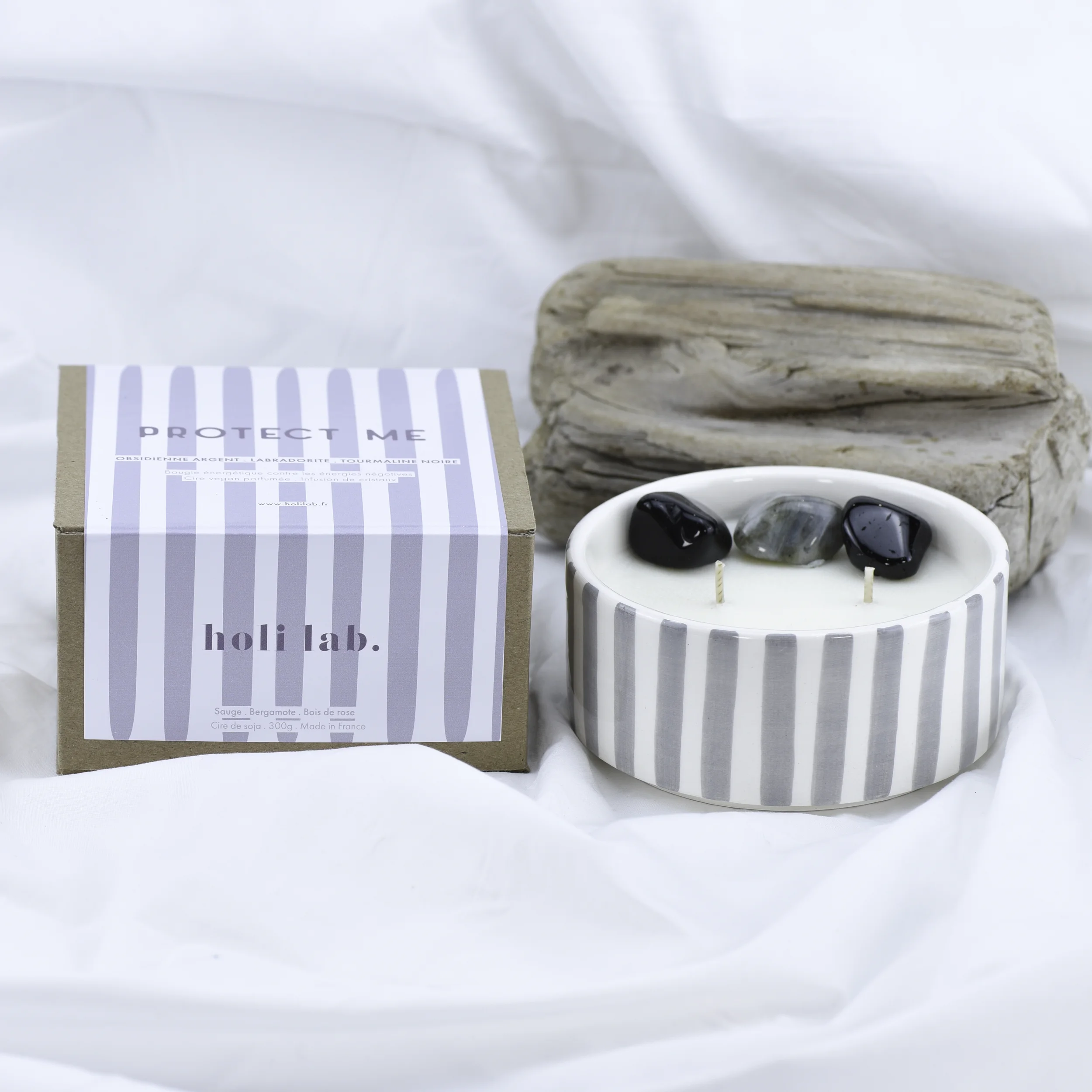 Bougie céramique énergétique Large vegan parfumée - Protect me