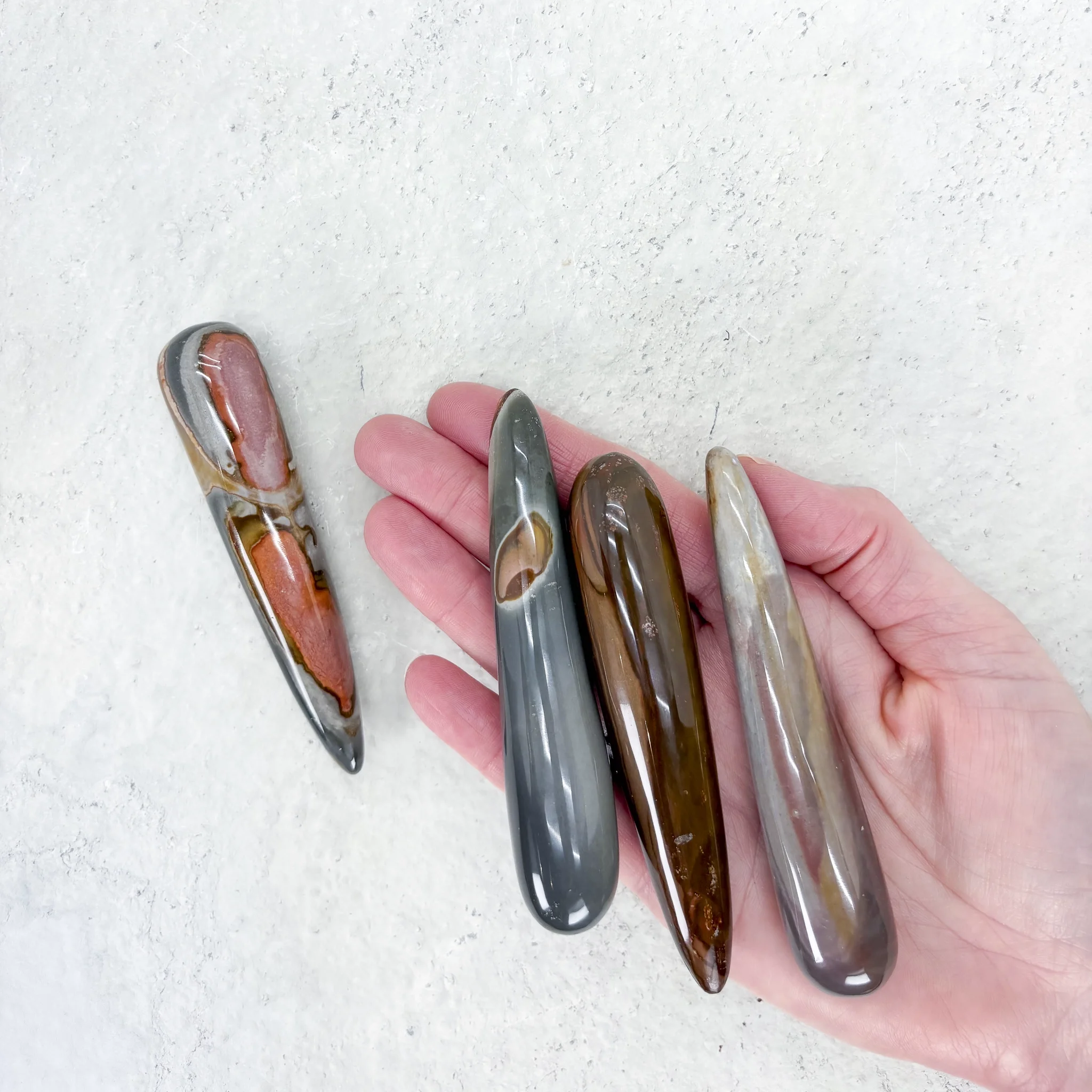 Baton de massage Jaspe polychrome