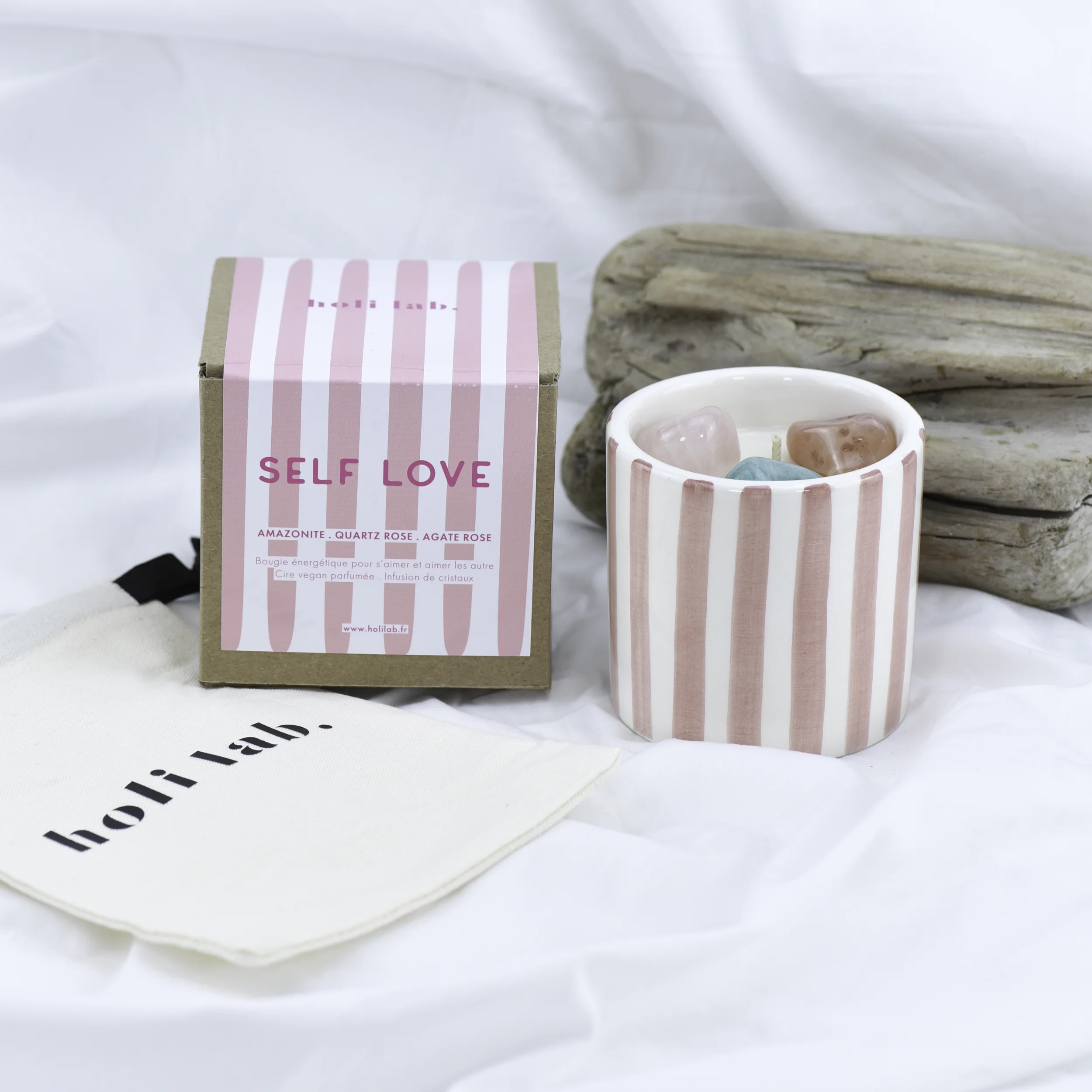 Bougie céramique énergétique  vegan parfumée - Self Love