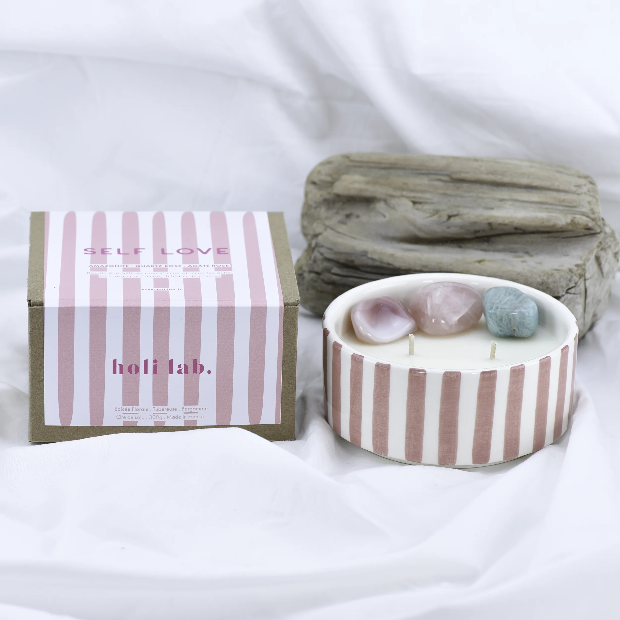 Bougie céramique énergétique Large vegan parfumée - Self Love