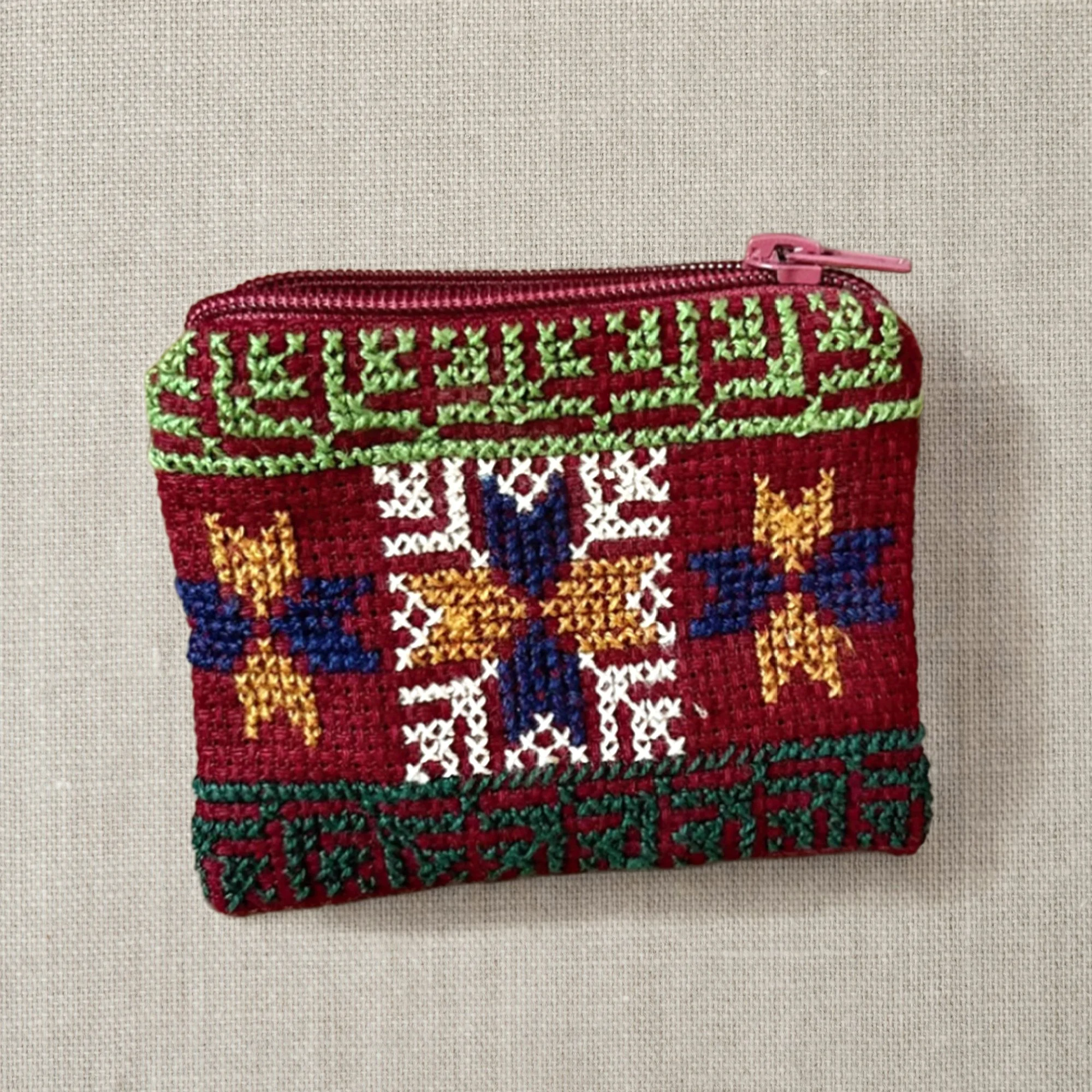 Cities Coin purses Traditionally handcrafted Tatreez - KHALIL RED