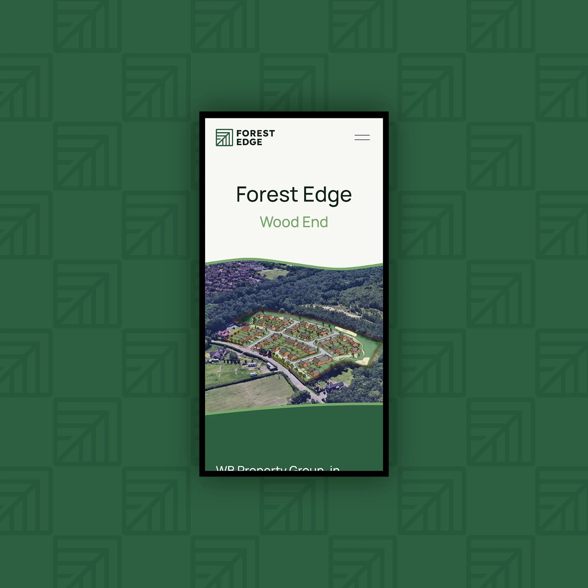 Forest Edge mobile website home page, with text and imagery relating to the proposals to develop land at Forest Edge, Wood End, for approximately 73 homes.