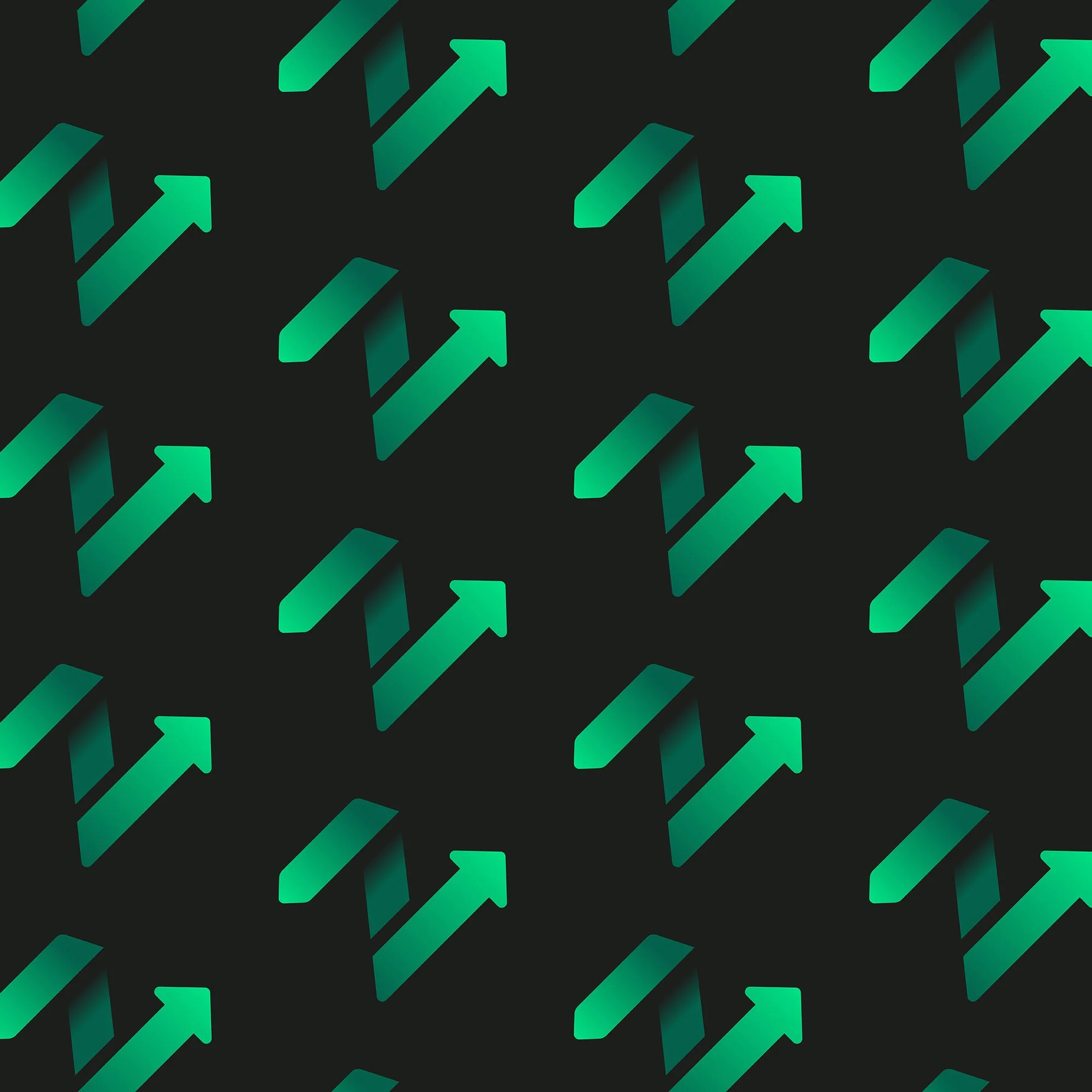 Weeezy brand pattern, with the green z arrow graphic from the logo angled at 45 degrees and repeated numerous times on a dark background.
