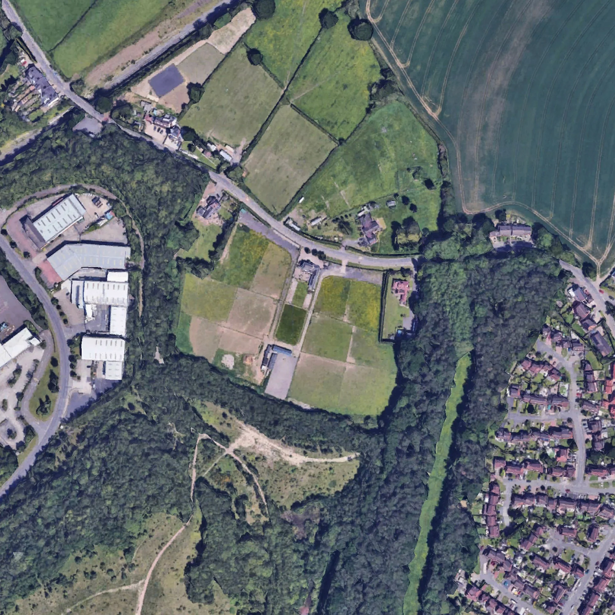 Aerial view showing the existing site where the proposed development will be built.