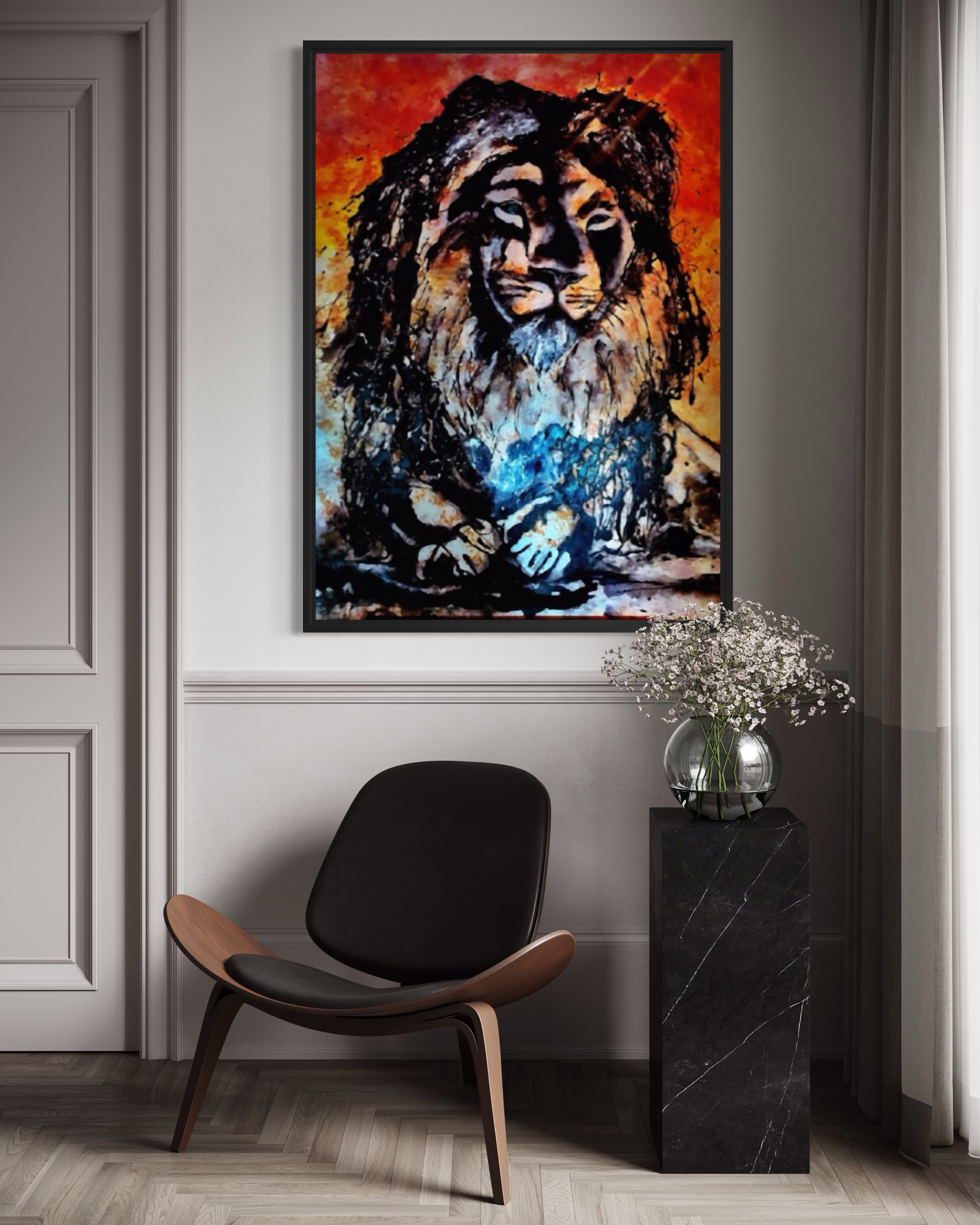 Lion -
Acrylic on canvas - 140 x 100 cm