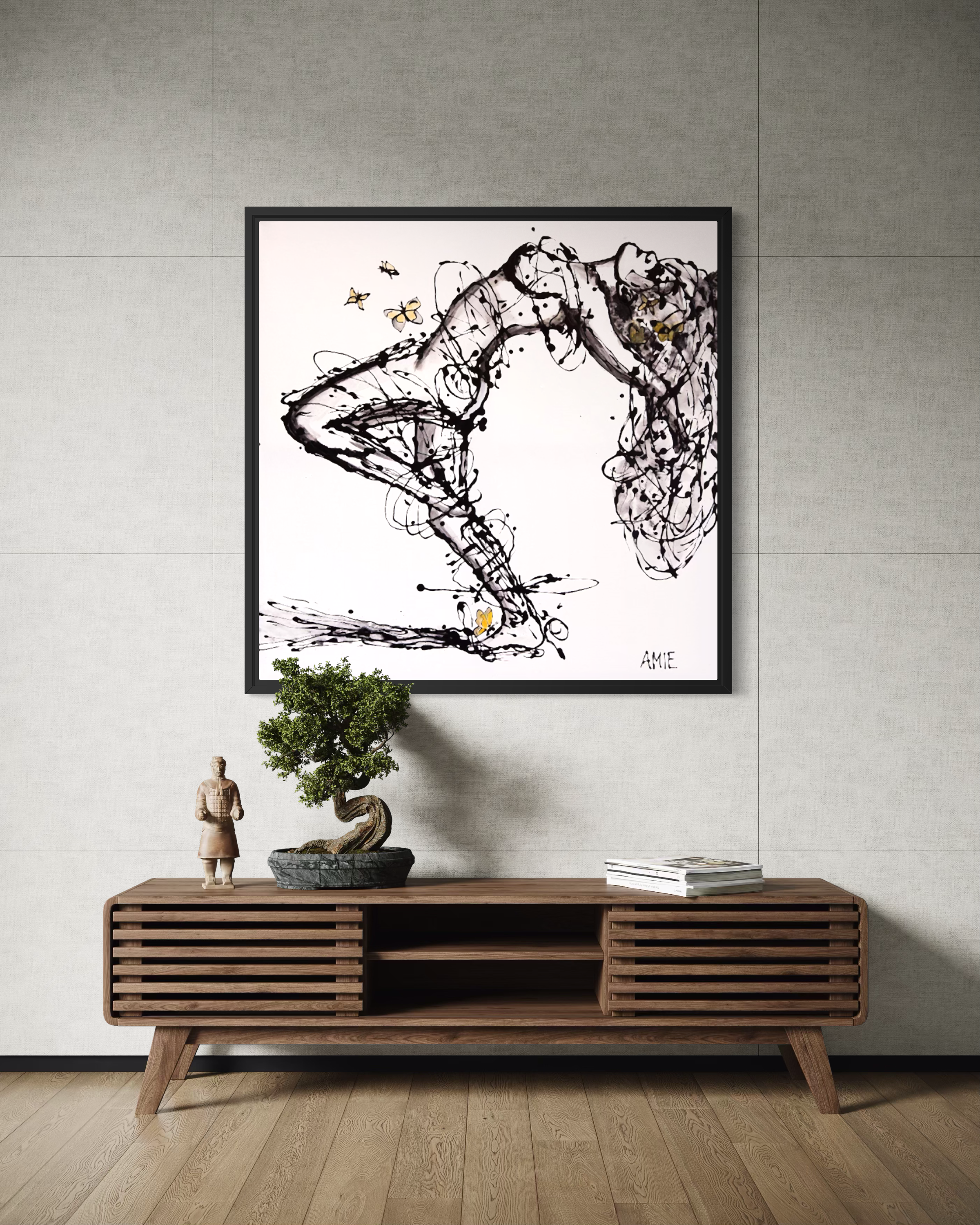 Butterfly Dance -                                                 Acrylic on canvas - 80 x 80 cm