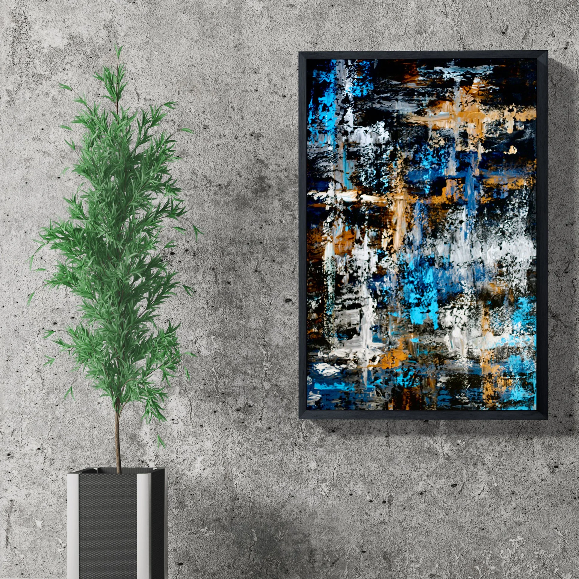 Ray of Blue -                                                        Acrylic on canvas - 70 x 100 cm