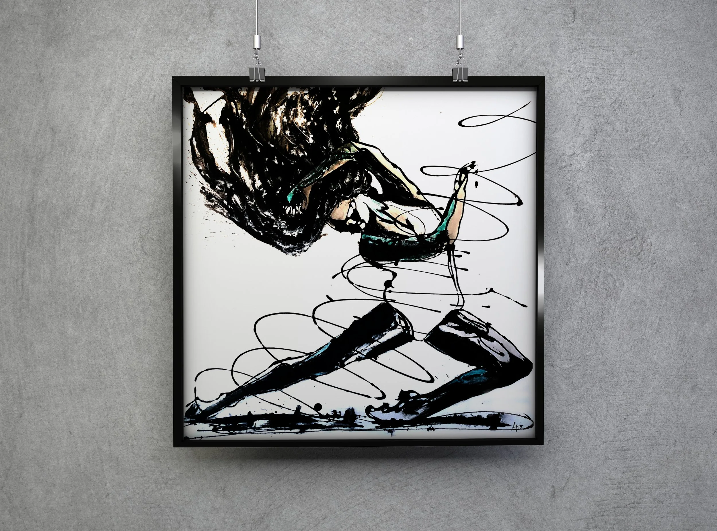 Dancing Green - 
Acrylic on canvas - 80 x 80 cm