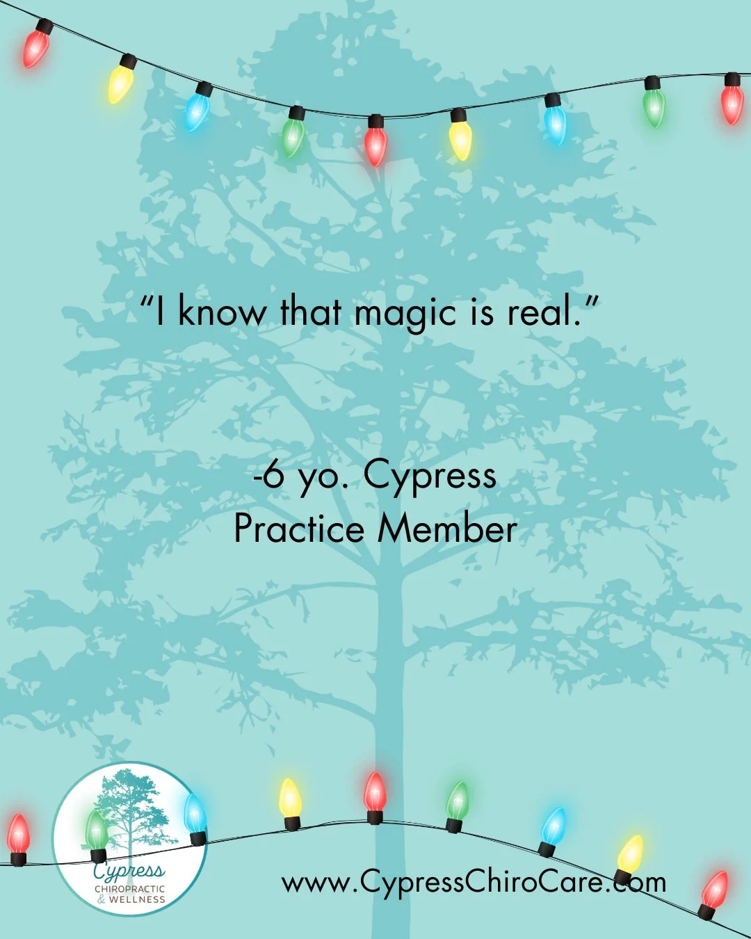 My response was, &quot;I know magic is real too.&quot; Magic is everywhere and it is in you. 

#magic #reality #believe #chiropractic #cypresschiropractic #healing #charlestonchiropractor #kidshealth #pediatrics