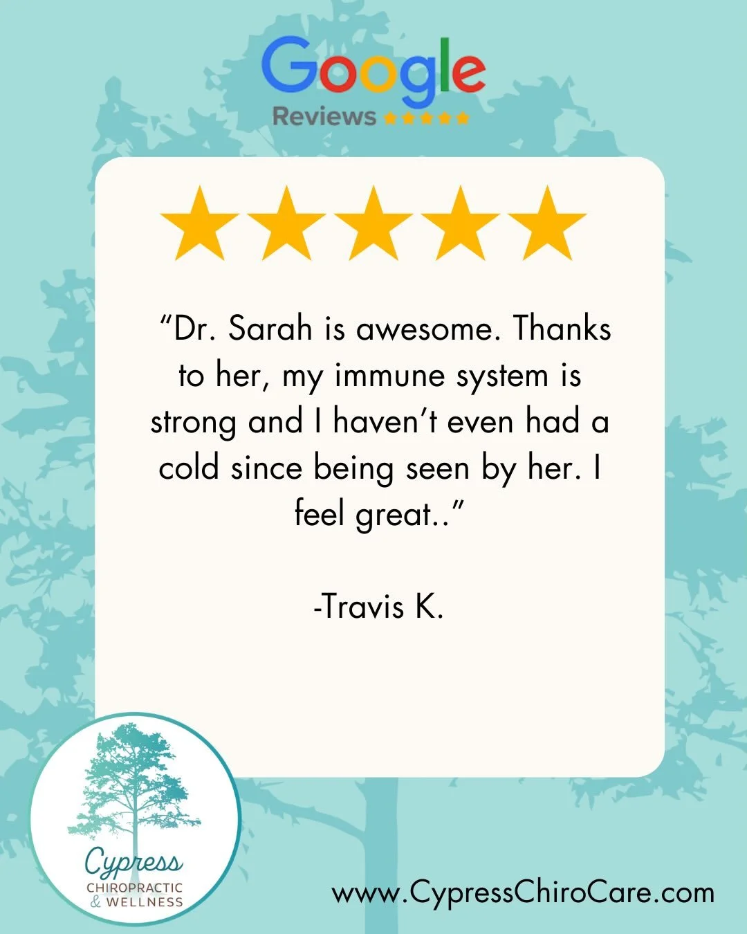 Thanks guys! I know it seems like the guys don&rsquo;t prioritize their health as much as women do, but that&rsquo;s not necessarily the case at Cypress Chiropractic. We have a lot of Wellness Wizards, Holistic Hunks, and Crunchi Dads. Thanks for the