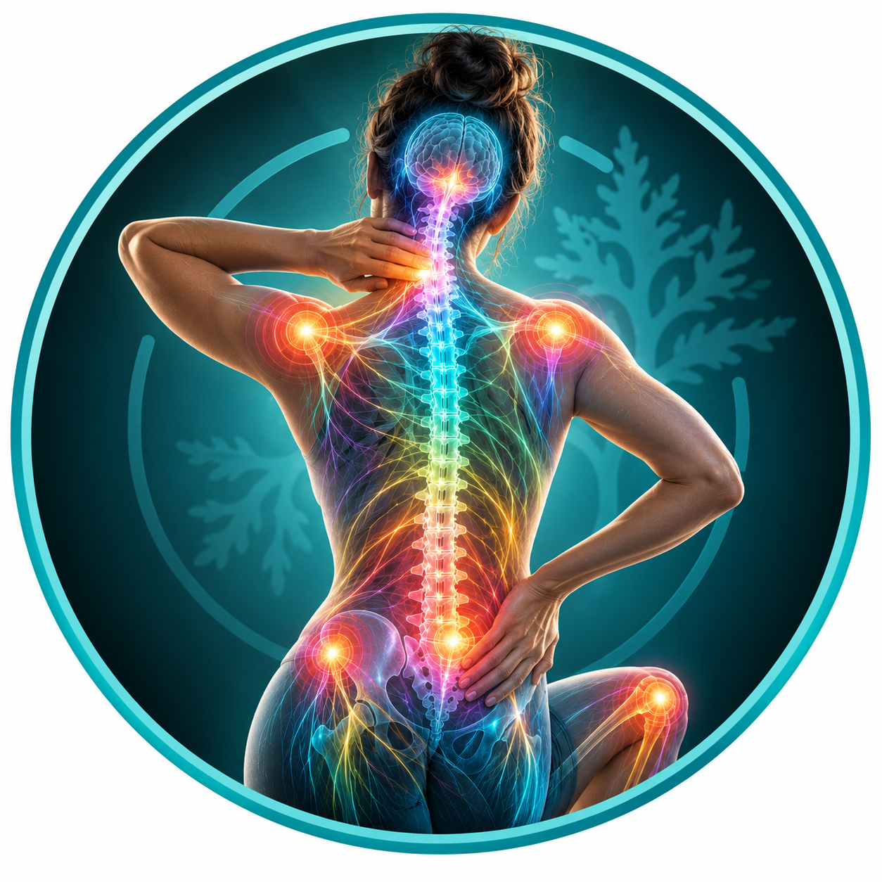 female spine and nervous system icon
