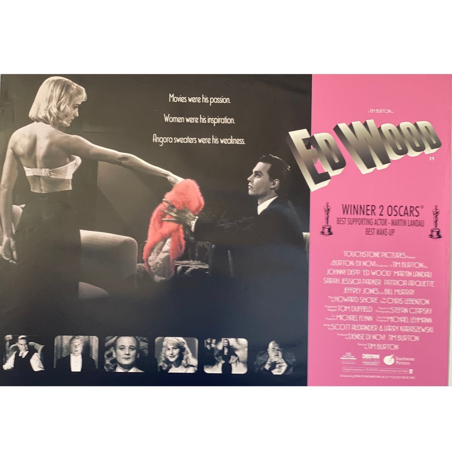 ED WOOD  1994  UK Quad Original Film Poster  30 x 40