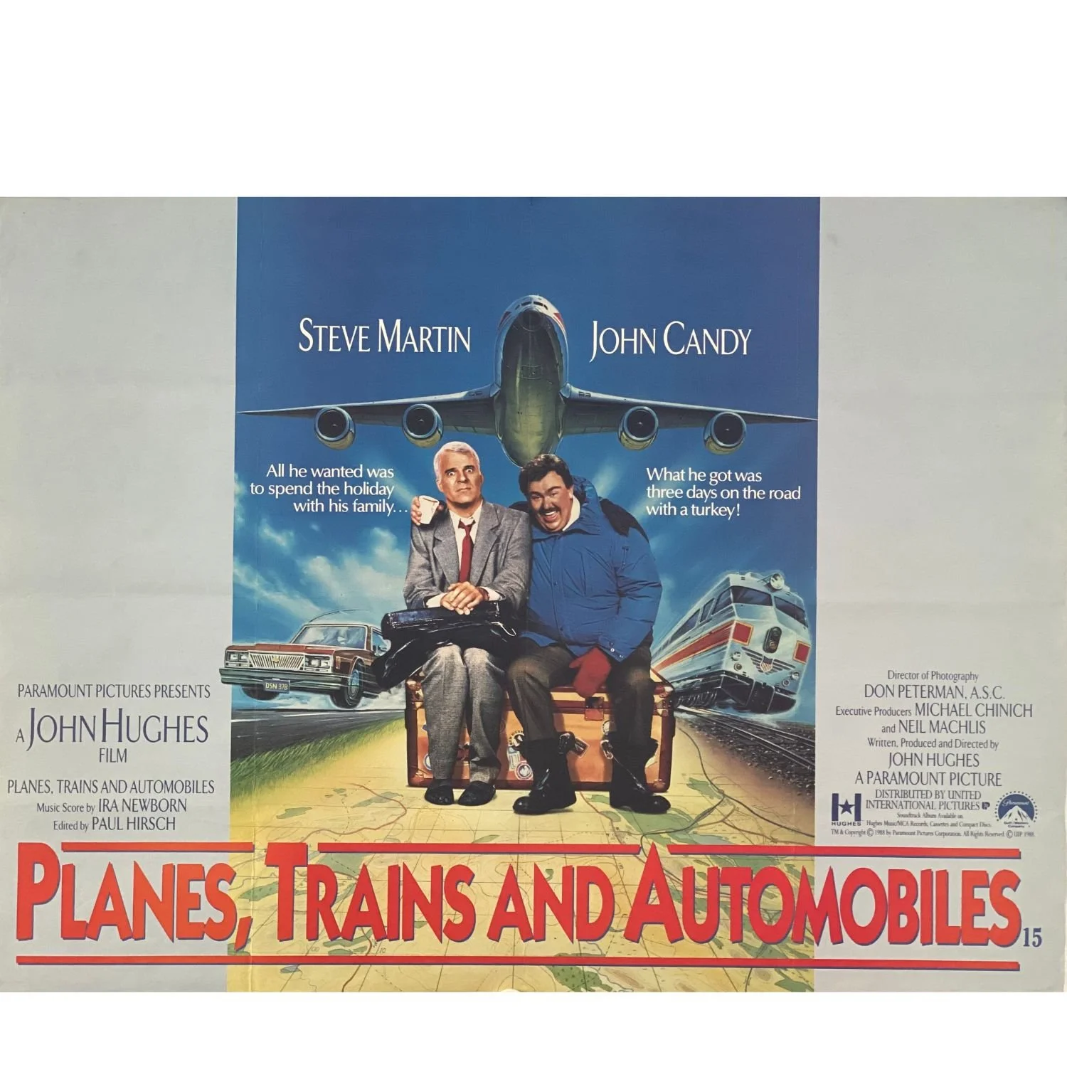 PLANES, TRAINS AND AUTOMOBILES  1987  UK Quad Original Film Poster  30 x 40