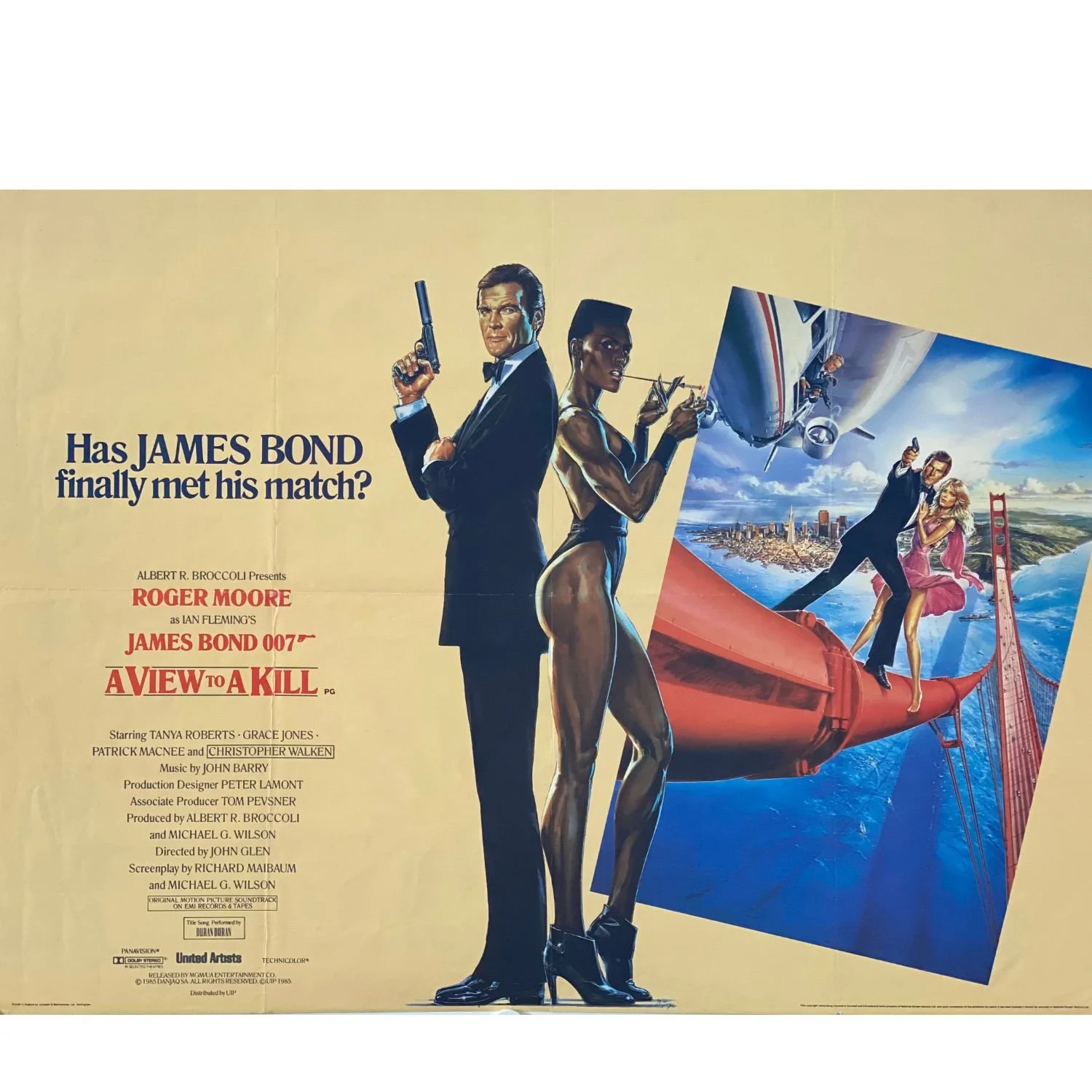 A VIEW TO A KILL  1985 UK Quad Original Film Poster  30 x 40