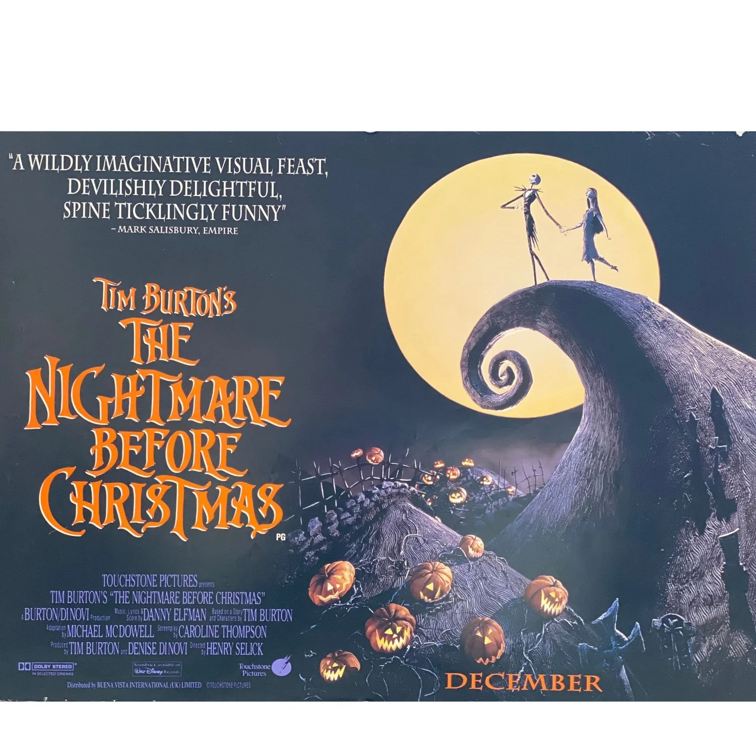 The Nightmare Before Christmas 1993 - Quad - Film Poster - Tordoff Gallery - Harrogate - UK.jpg