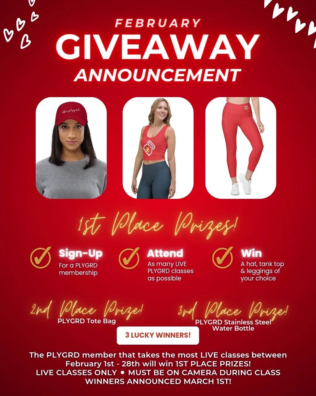 Here's the February Giveaway Challenge Prizes! Win a fit, fit of your choice! Just take the most live classes in the entire month for your chance to win!

Link in bio to get started!

See you in class!

💪🏾 
#bodybybee #blackownedbusiness #fitnessap