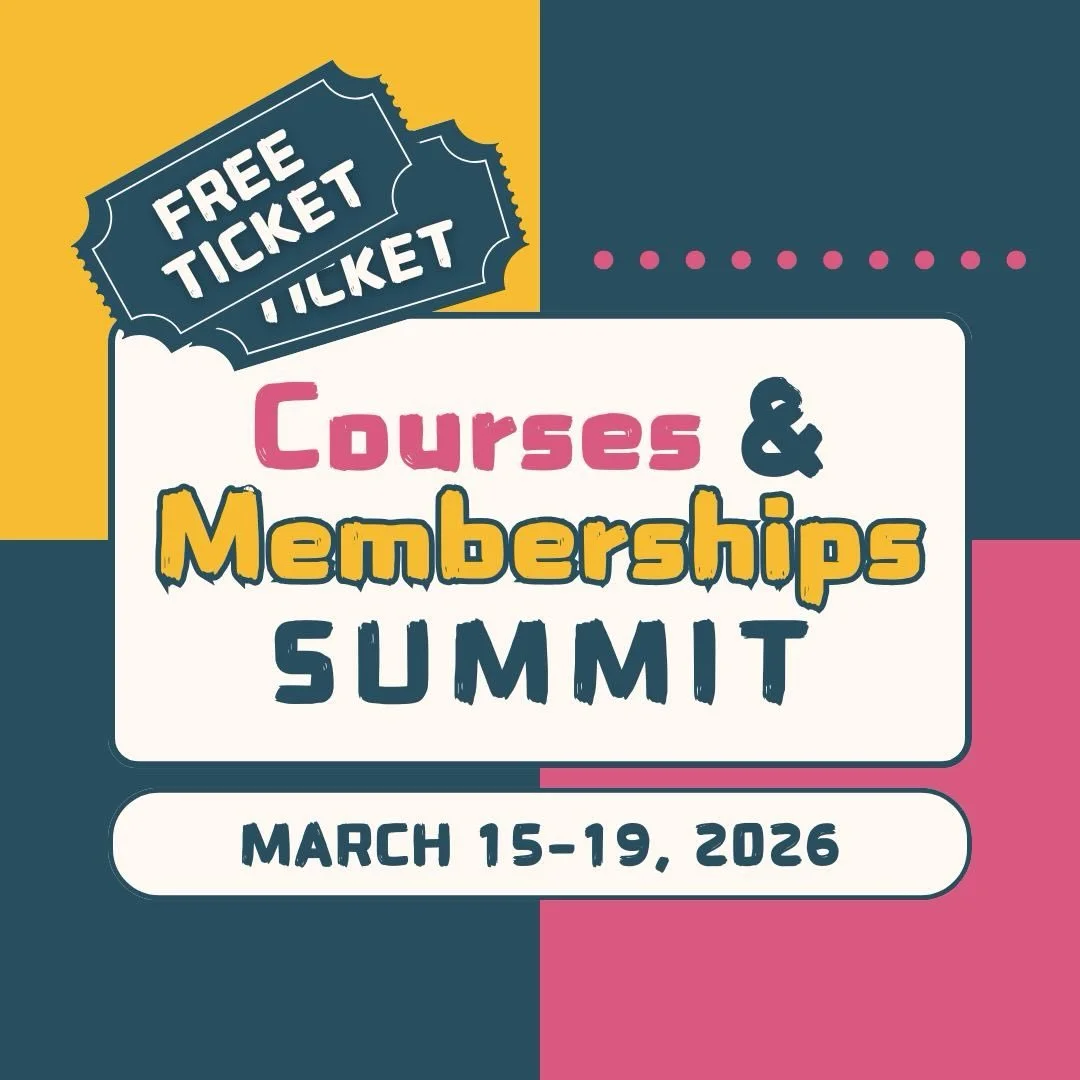 🎉 Big News! 🎉

I&rsquo;m speaking at The Courses &amp; Memberships Summit happening from March 15-19th and I&rsquo;d love for you to join me!

This free online event is packed with a bunch of expert presentations (including mine! 😉) to help you:
✨