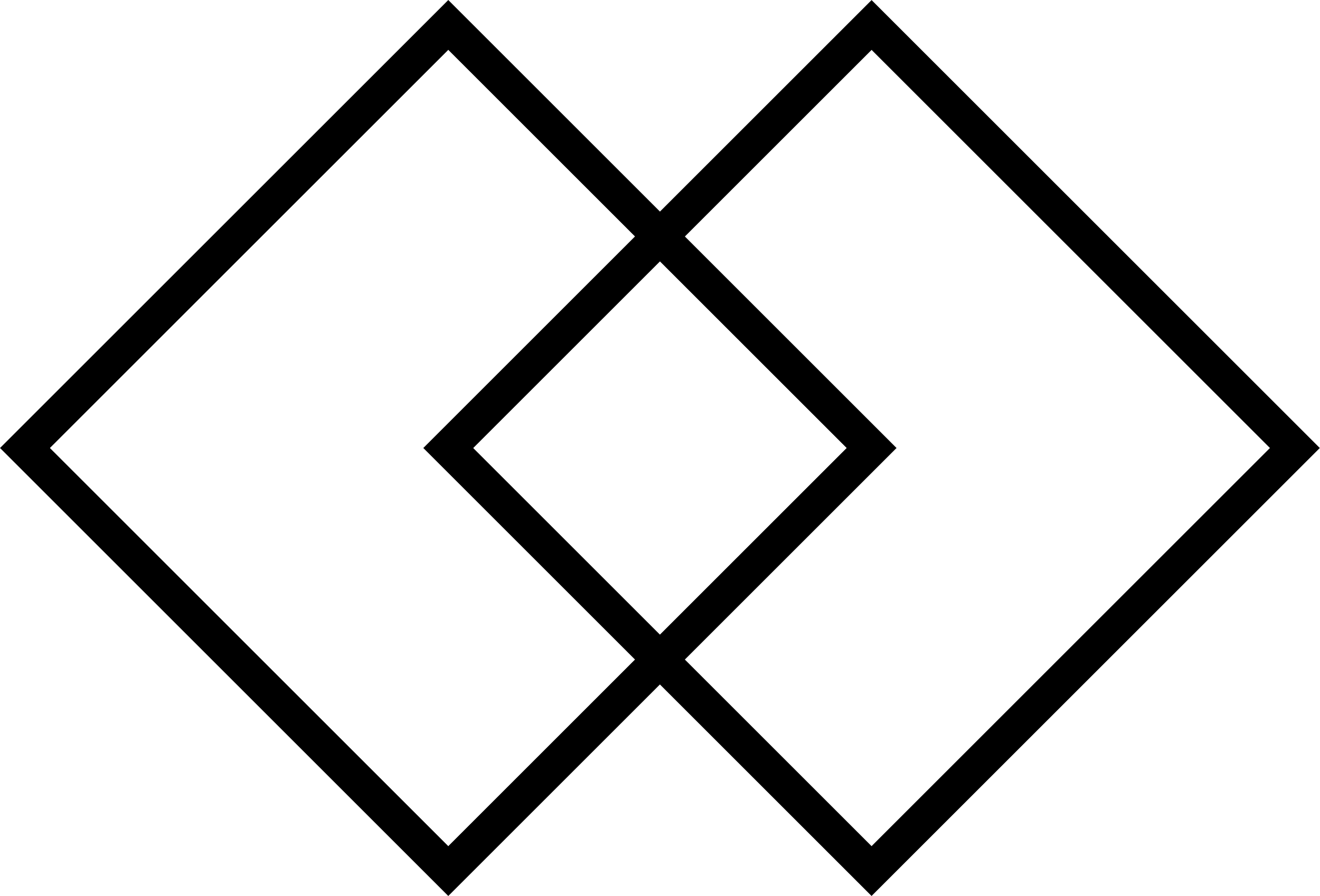 A digital line drawing of a geometric pattern featuring overlapping diamonds and triangles in a symmetric design.