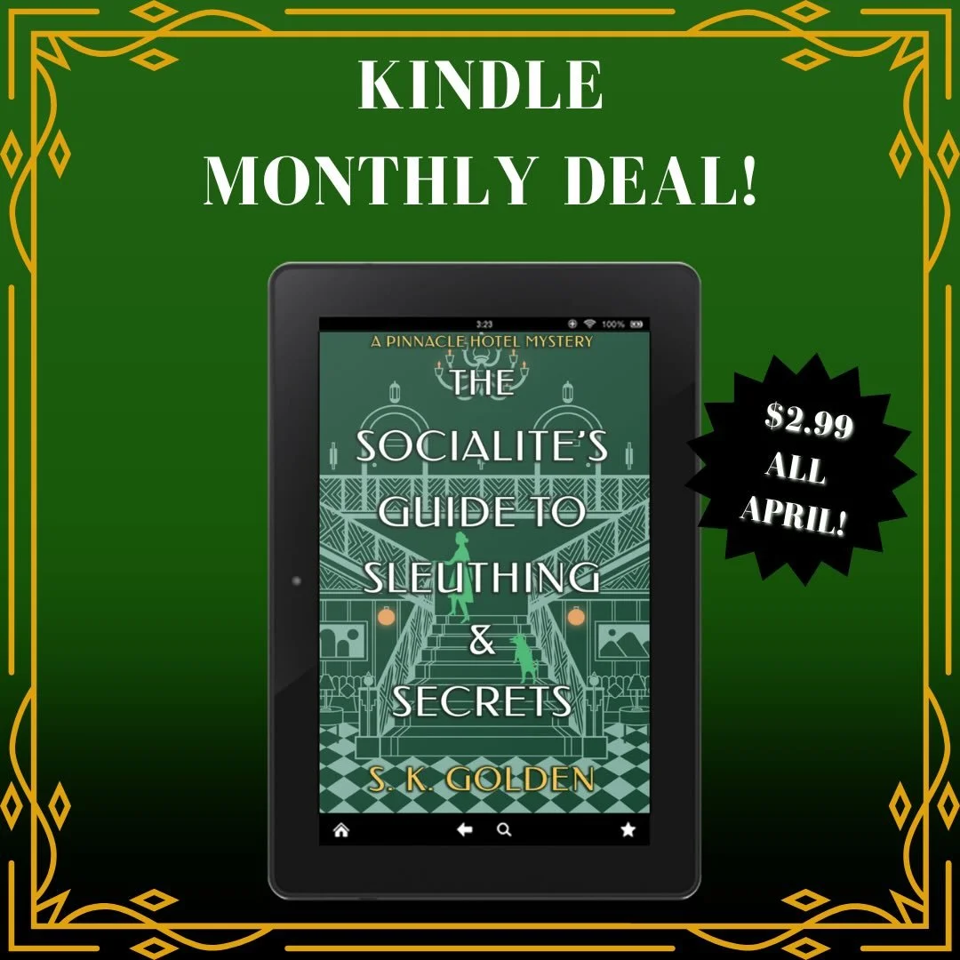 The Socialite&rsquo;s Guide to Sleuthing and Secrets is a kindle monthly deal! 

💎 💎 💎 

Hotel heiress Evelyn Murphy is on the hunt for a cunning killer and a mysterious thief in the third Pinnacle Hotel mystery, perfect for fans of Rhys Bowen and