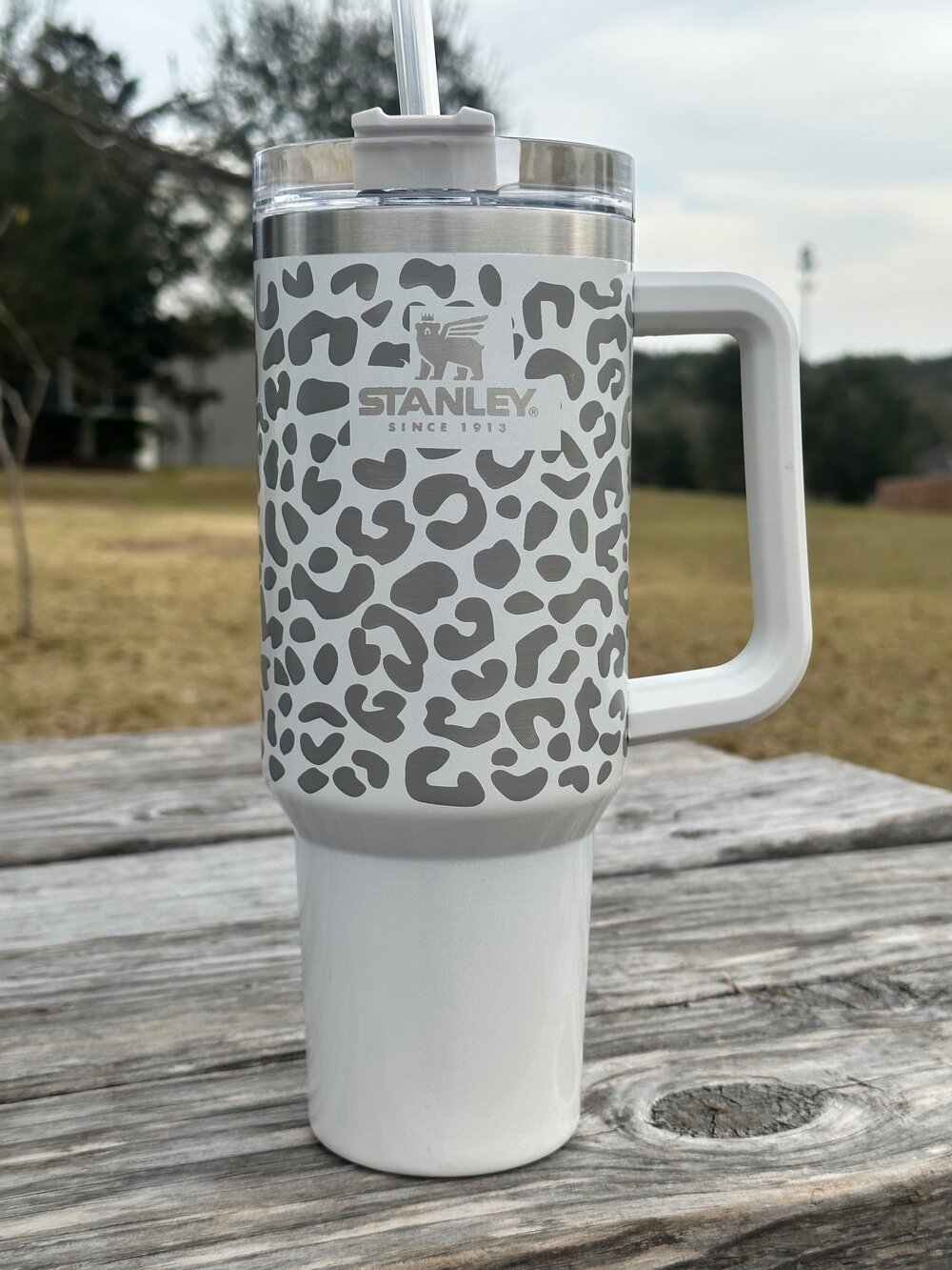 Stanley 40 oz Tumbler With Handle and Logo Leopard Tumbler With