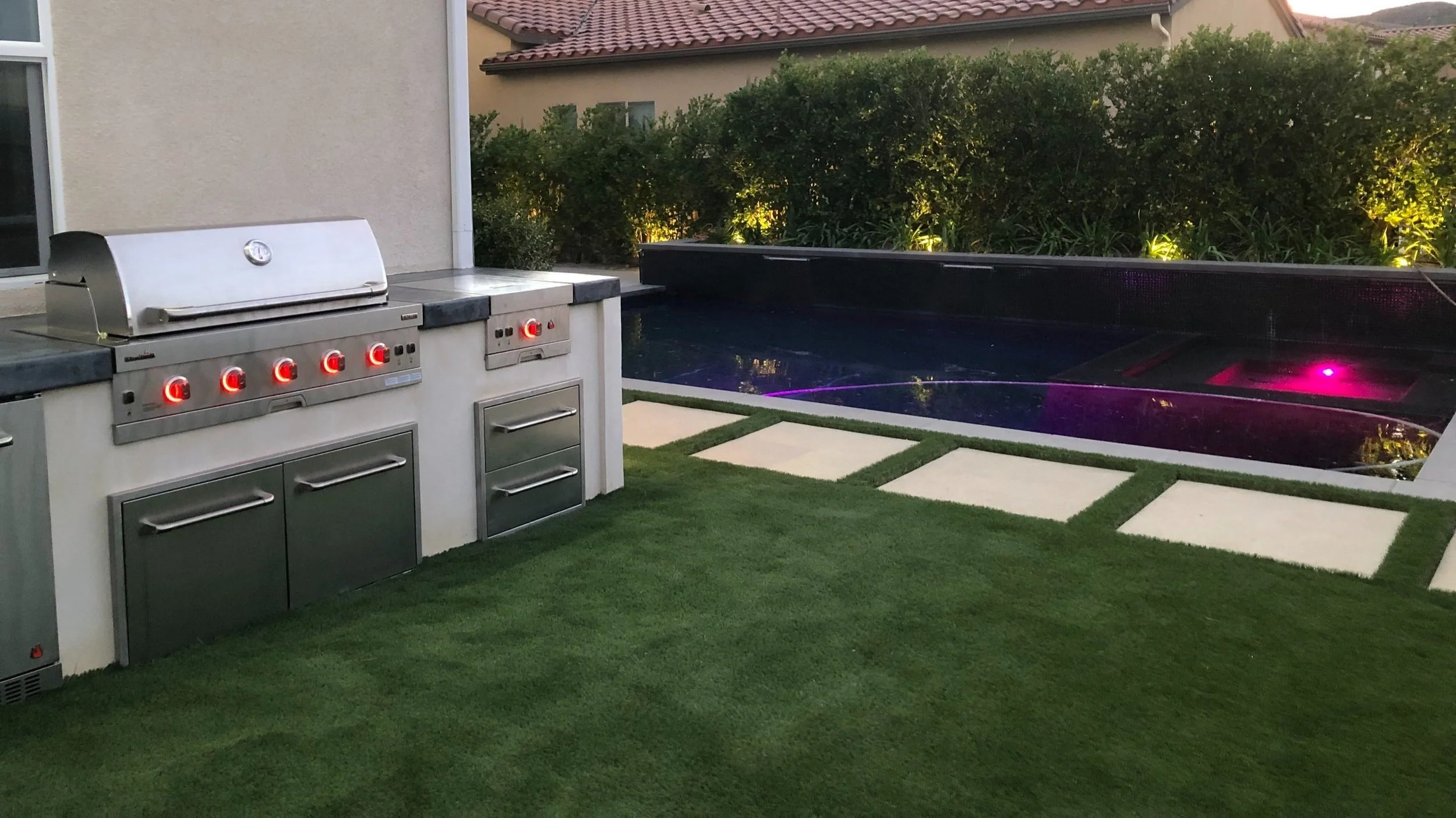 Modern pool installation with clean backyard layout