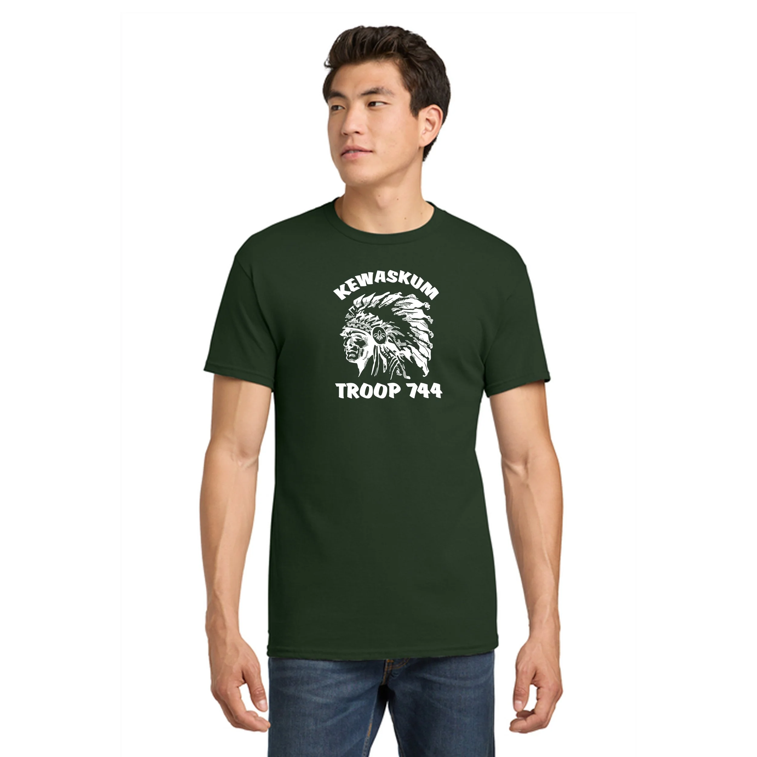 5000  Gildan® Heavy Cotton™ 100% Cotton T-Shirt   FOREST GREEN  (TROOP 744)