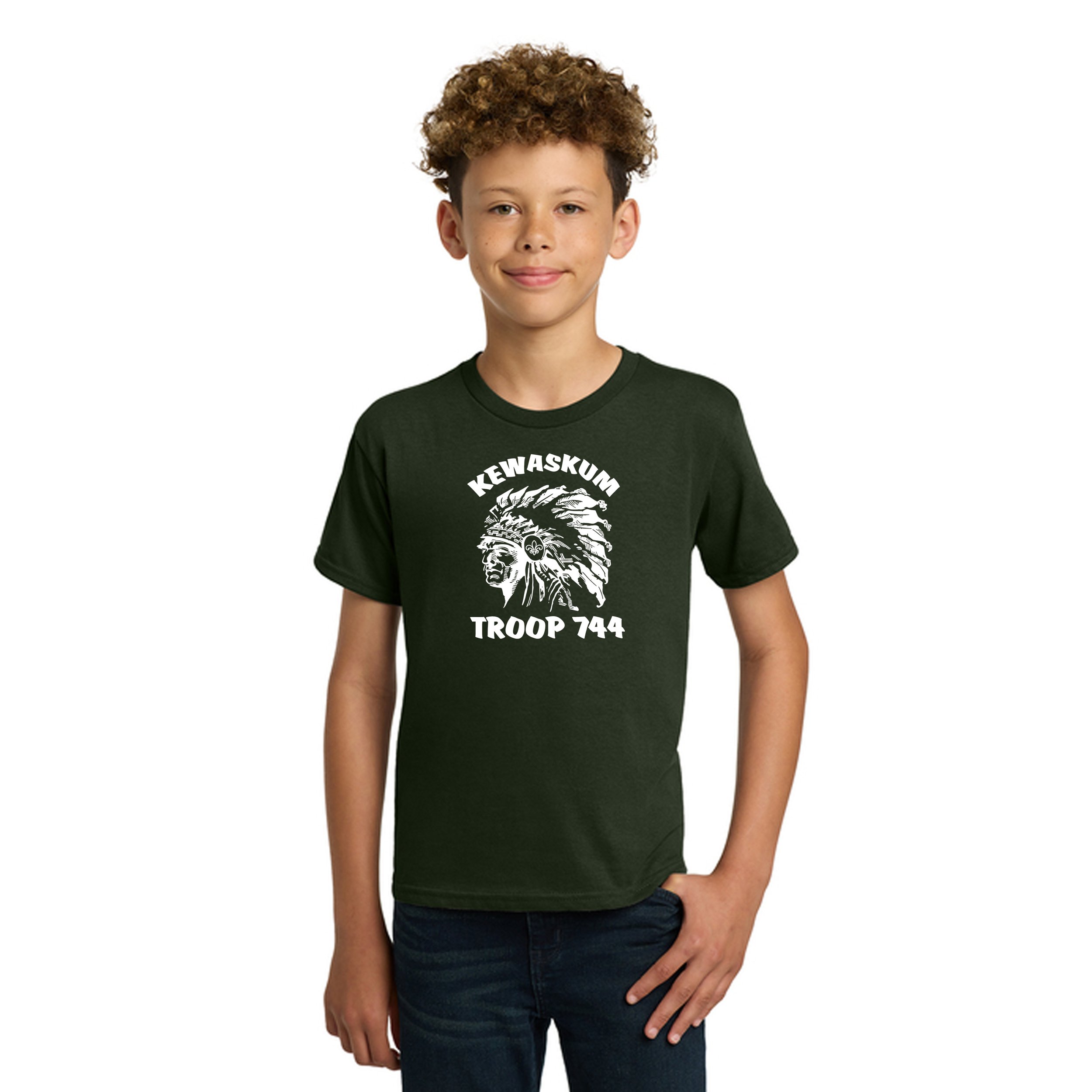 5000B  Gildan® Youth Heavy Cotton™ 100% Cotton T-Shirt   FOREST GREEN  (TROOP 744)