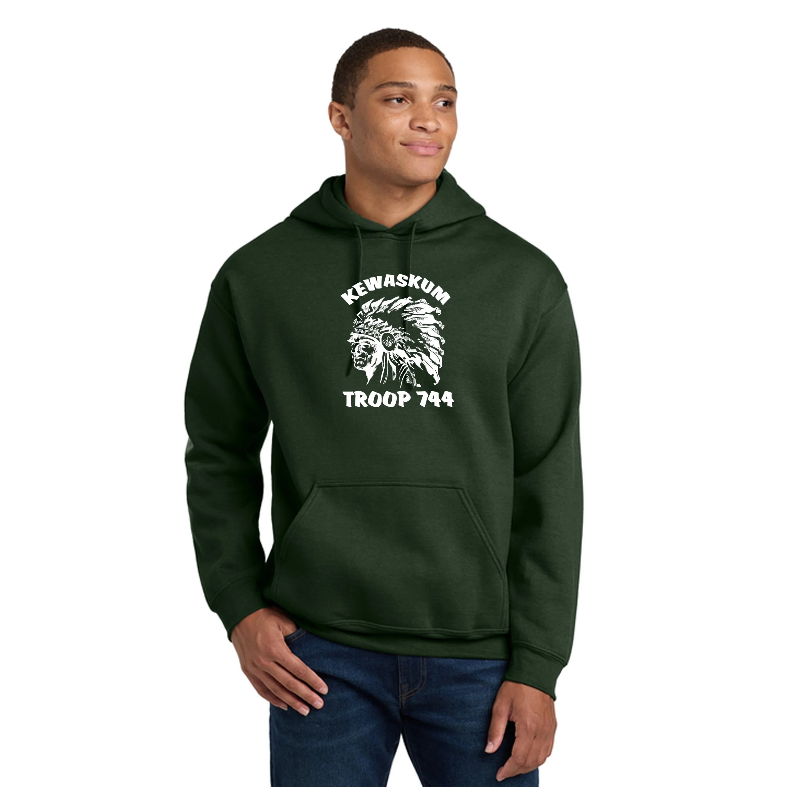 18500   Gildan® Heavy Blend™ Hooded Sweatshirt   FOREST GREEN   (TROOP 744)