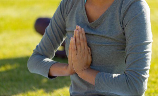Woman practicing holistic healing