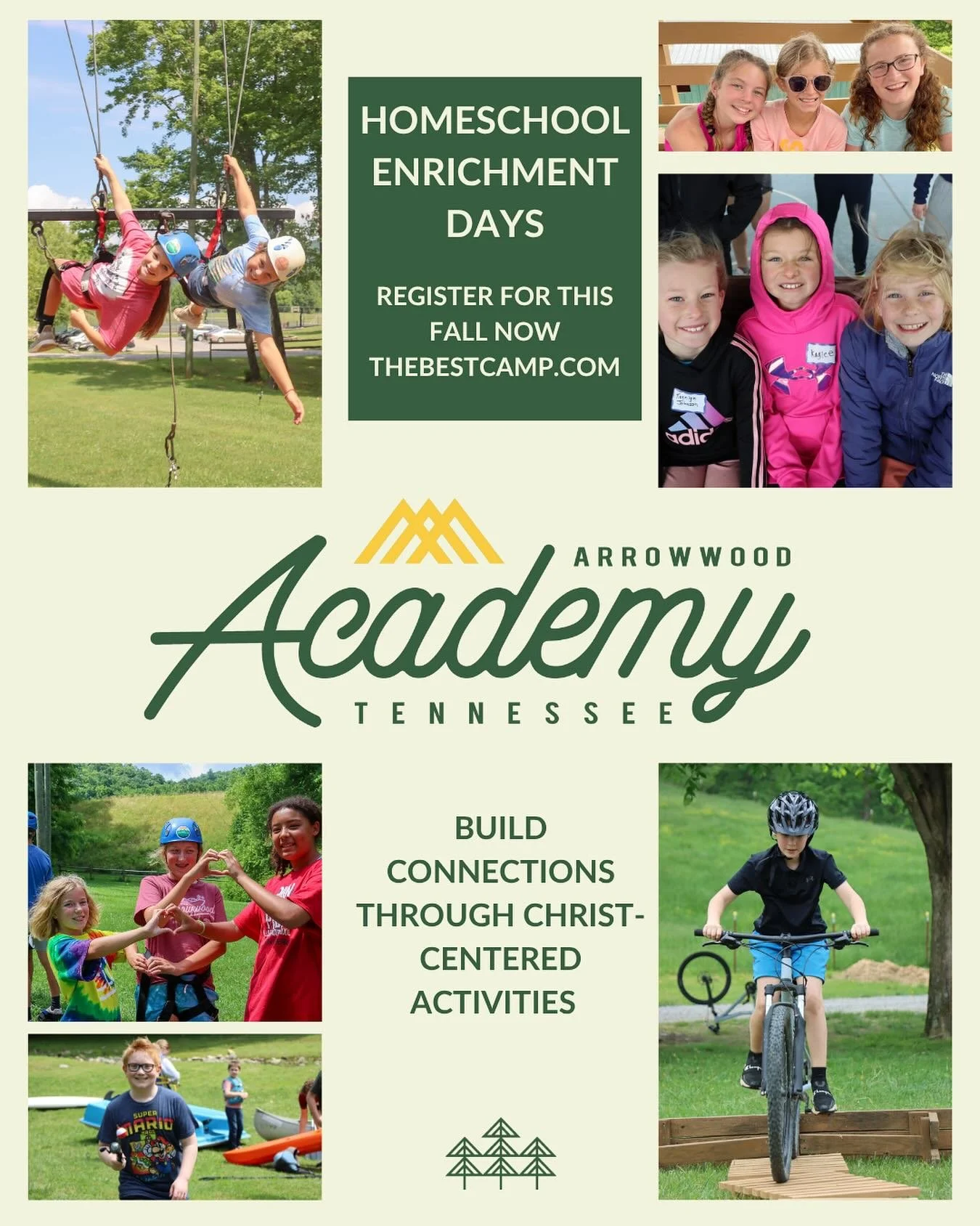 Calling All Homeschool Families!
Help your homeschooler make friends, grow in faith, and have fun at Arrowwood Adventure Academy! 

Our Christ-centered, screen-free Arrowwood Academy Days, led by our Arrowwood staff with years of experience, empower 