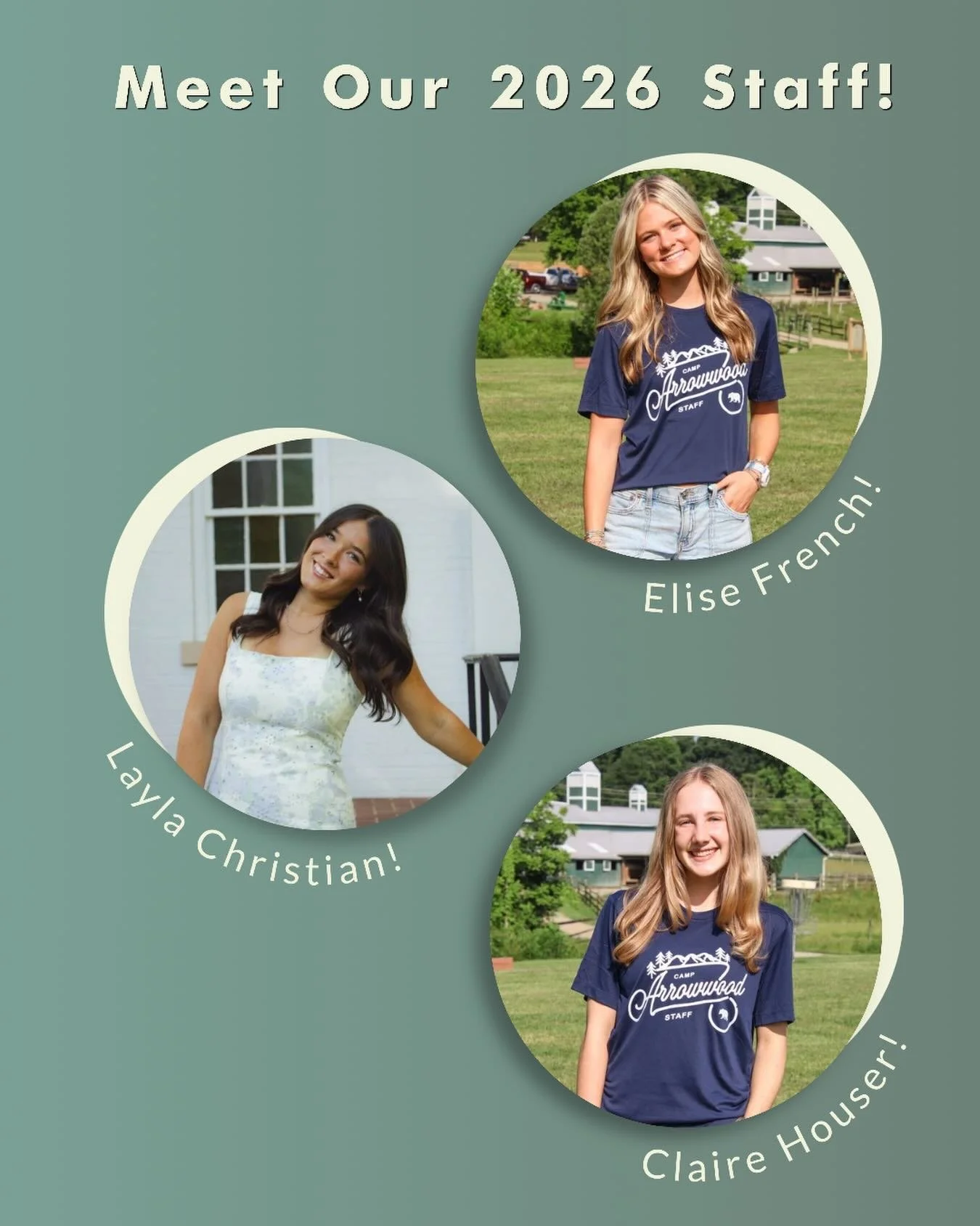 🏕️🎉2026 COUNSELOR INTRODUCTIONS!

ELISE FRENCH (4th Summer)
Elise is a rising sophomore at Auburn University. If she was a blade of grass, you could find her on the big field&mdash; that&rsquo;s where the energy, fun games, and great conversations 