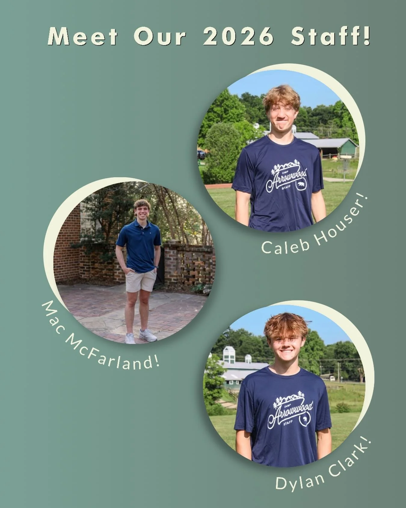 🏕️🎉2026 COUNSELOR INTRODUCTIONS!

CALEB HOUSER (5th Summer)
Caleb is returning for his 5th summer and will be a freshman at University of Tennessee at Knoxville, Tennessee this fall! He loves the community and activities, but most importantly bring